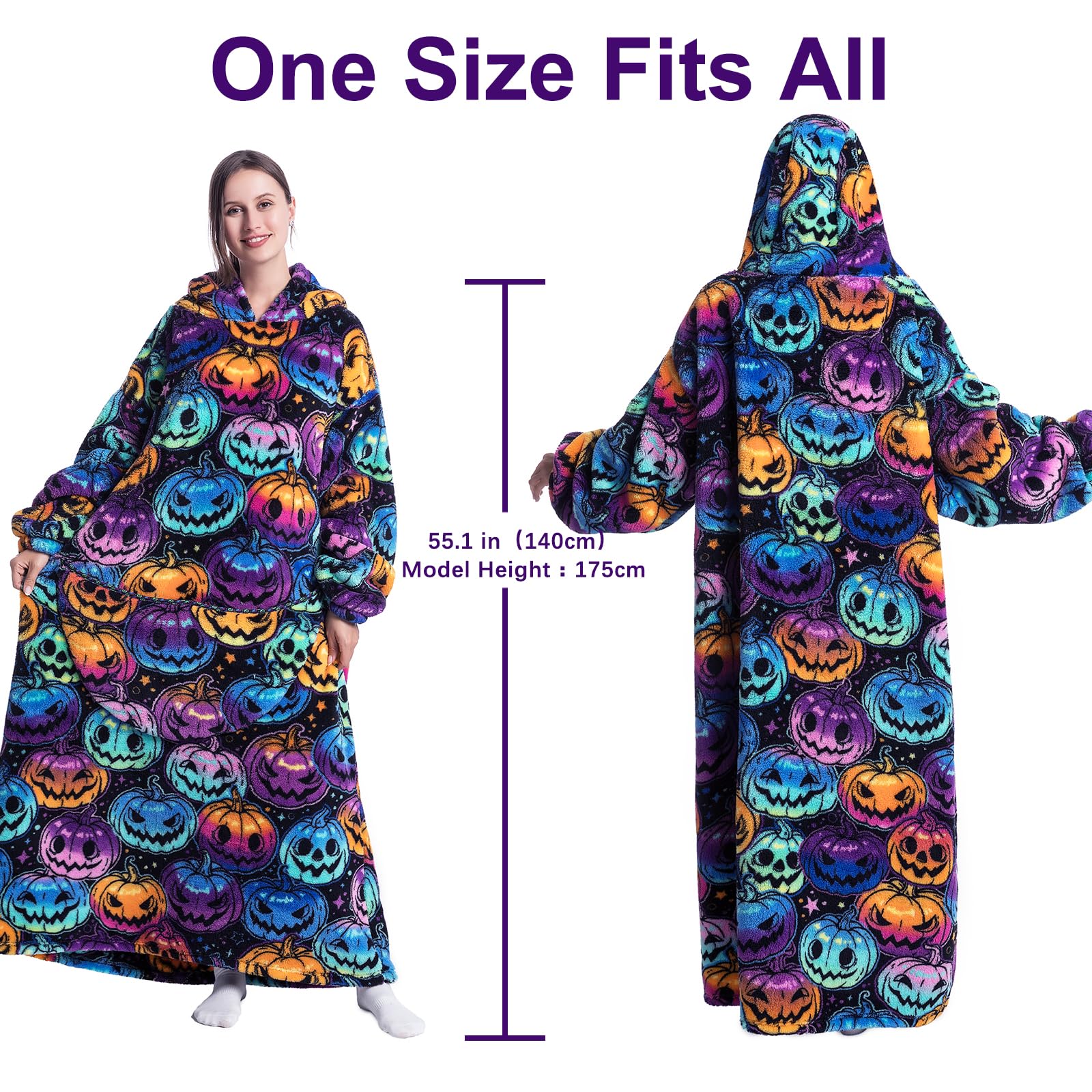 Oversized Wearable Blanket Hoodie for Women - Soft & Cozy Fleece Sweatshirt with Hood - Perfect for Lounging, Netflix Nights & Cold Weather