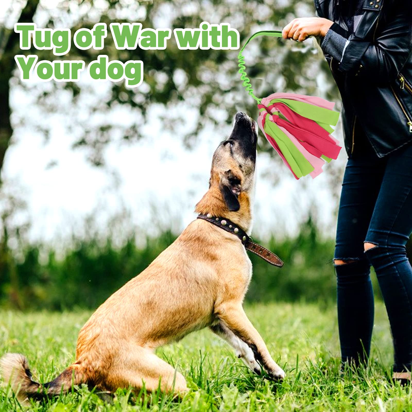 Wodoca Durable Interactive Dog Rope Toys for Aggressive Chewers - Tough Tug of War Chew Toy for Small & Medium Puppies - Green Pet Training & Boredom Relief Toy for Indoor/Outdoor Play & Bonding
