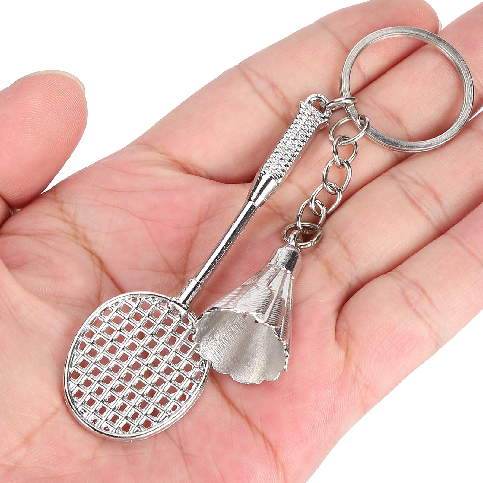 Premium Badminton Bag 14×8×5 with 12pcs Metal Sports Keychain Set - Stylish Badminton Racket Keyrings for Players & Couples - Perfect for Gym, Travel & Sports Enthusiasts