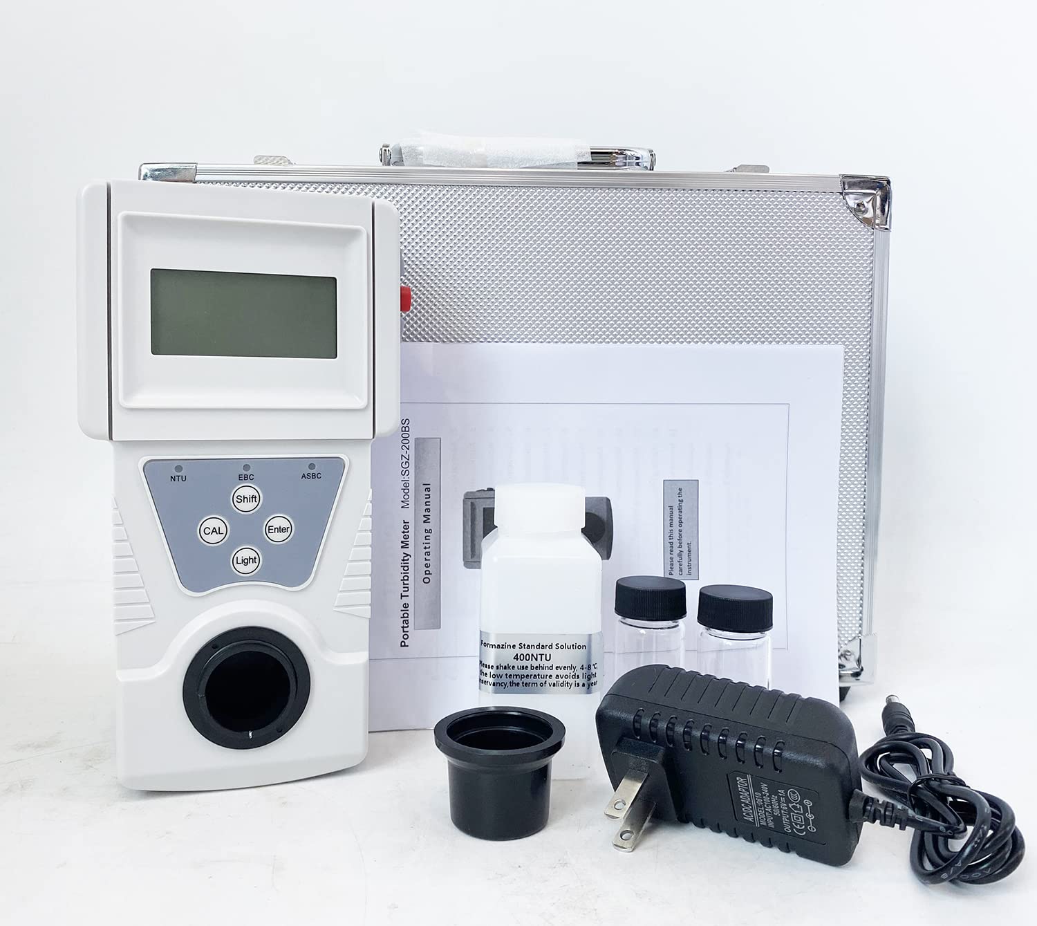 Professional Turbidity Meter Tester 0-200 NTU Range with 0.1 NTU Resolution - Lab Grade Water Quality Testing Equipment Includes Formazine Standard Solution - Perfect for Drinking Water Analysis, Aquariums & Pool Maintenance