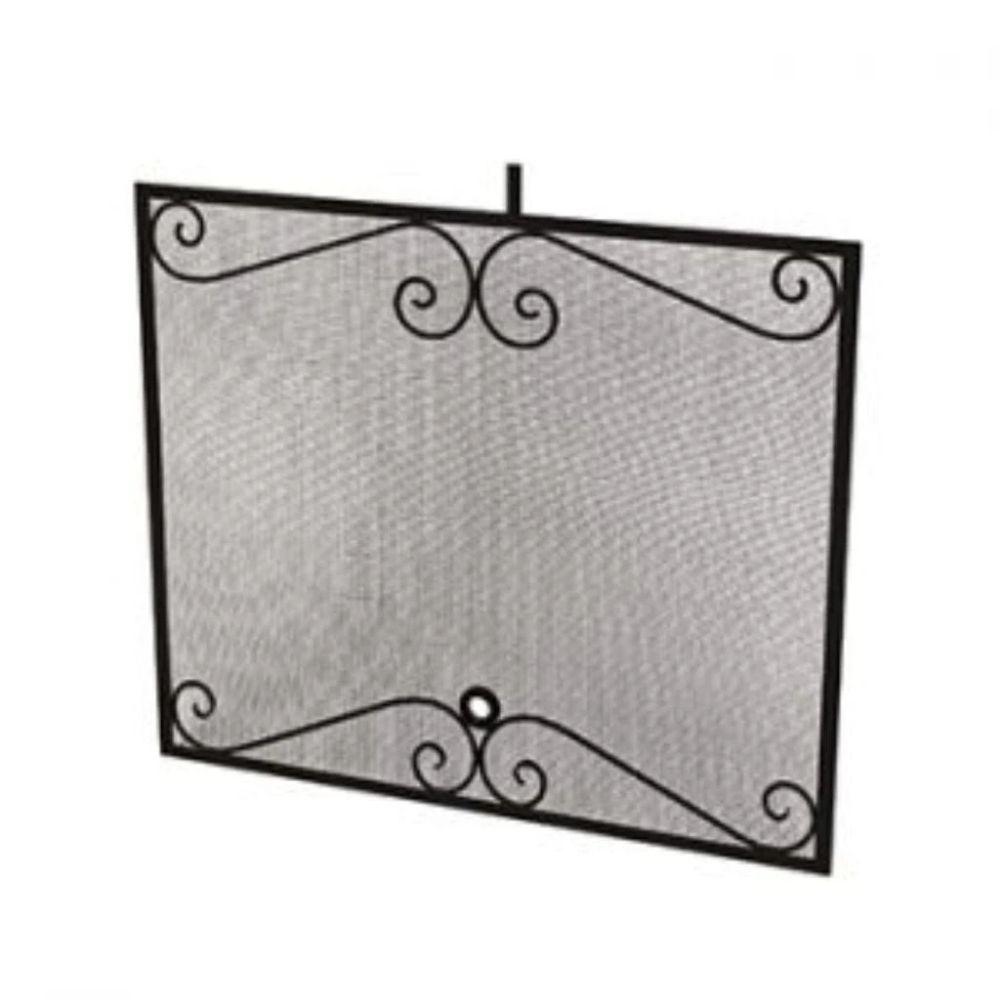 American Fyre Designs Black Scroll Fireplace Screen - Elegant Decorative Cover for Cordova Fireplace - Perfect for Living Room, Bedroom & Home Decor