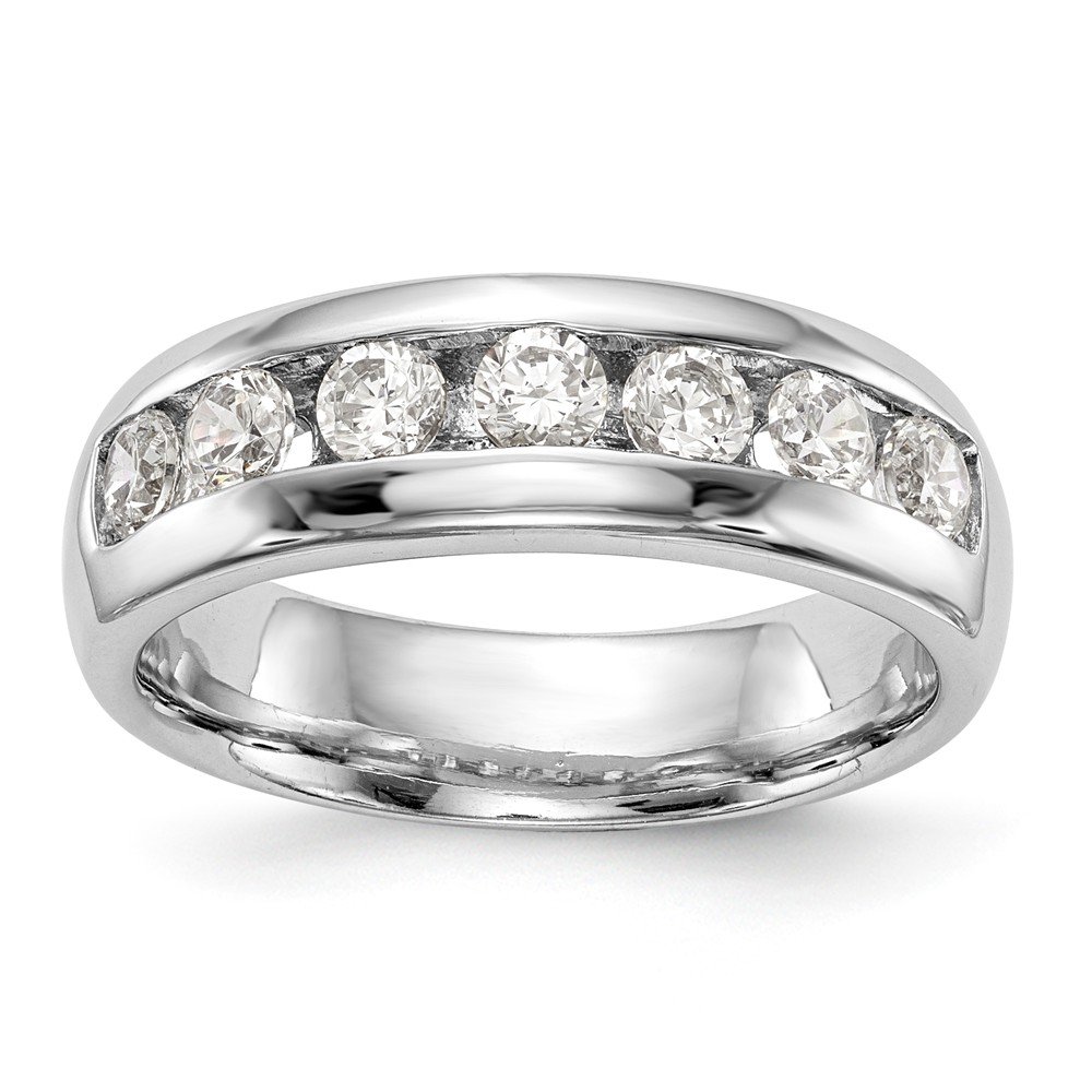 14K White Gold 7-Stone Diamond Wedding Band Ring for Women - 0.35cttw Channel Set Engagement Ring, Anniversary Gift for Her, Perfect for Bridal Jewelry & Special Occasions