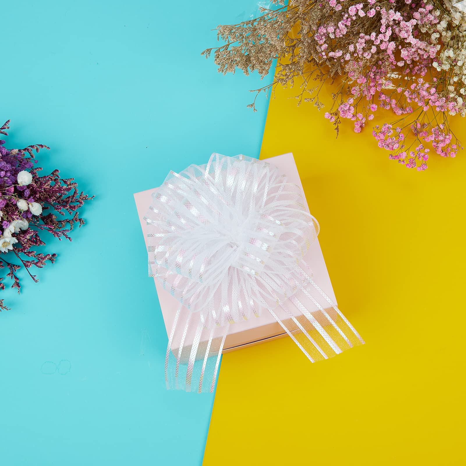 10pcs Large White Gift Bows for Wrapping, Parties, Cars, Gift Baskets & Birthday Decorations - Perfect for Christmas, Weddings & Floral Arrangements