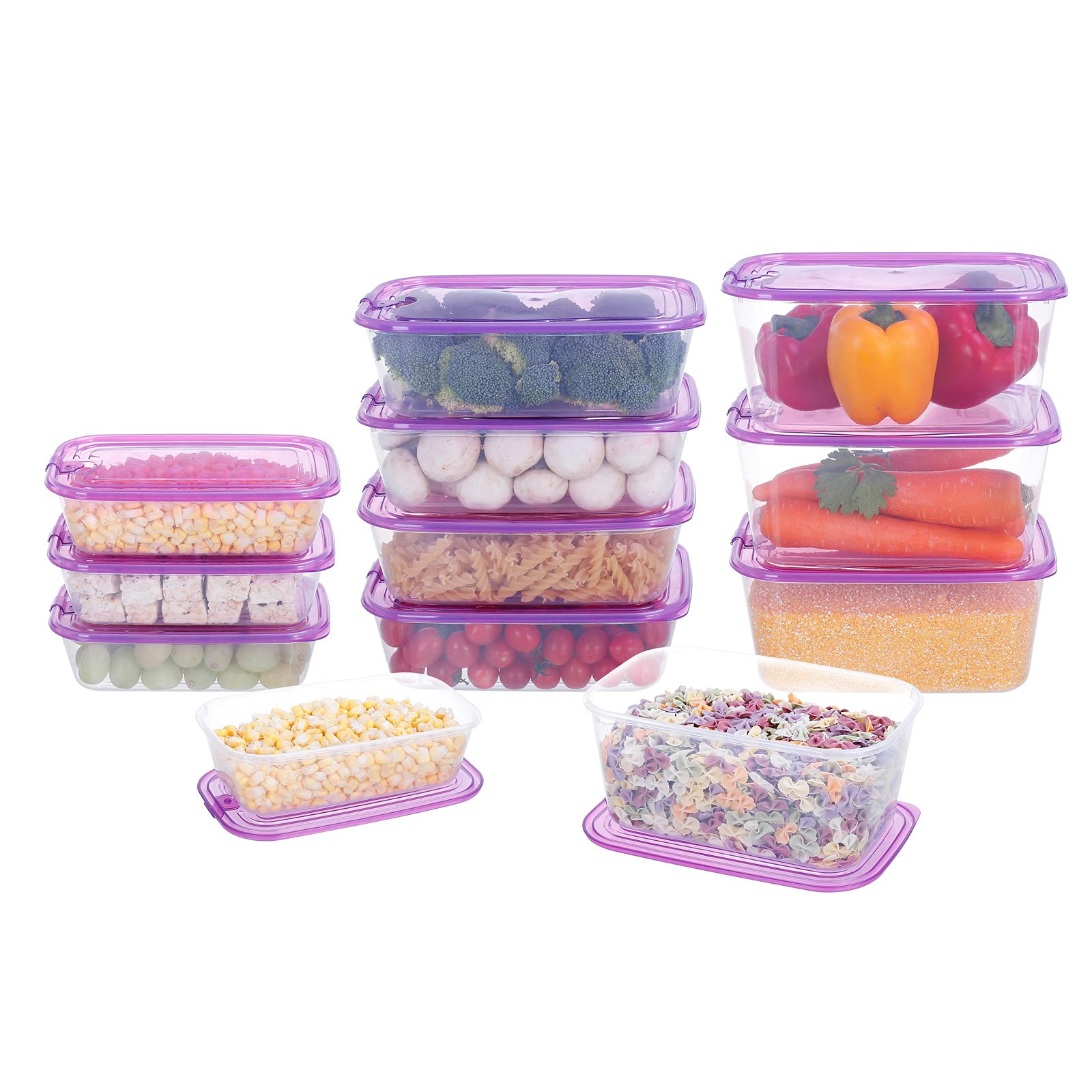 12-Pack Large Capacity Food Storage Containers with Lids - 527oz BPA-Free Transparent Meal Prep Containers Set - Perfect for Meal Prepping, Leftovers & Pantry Organization (EASYLOCK System)