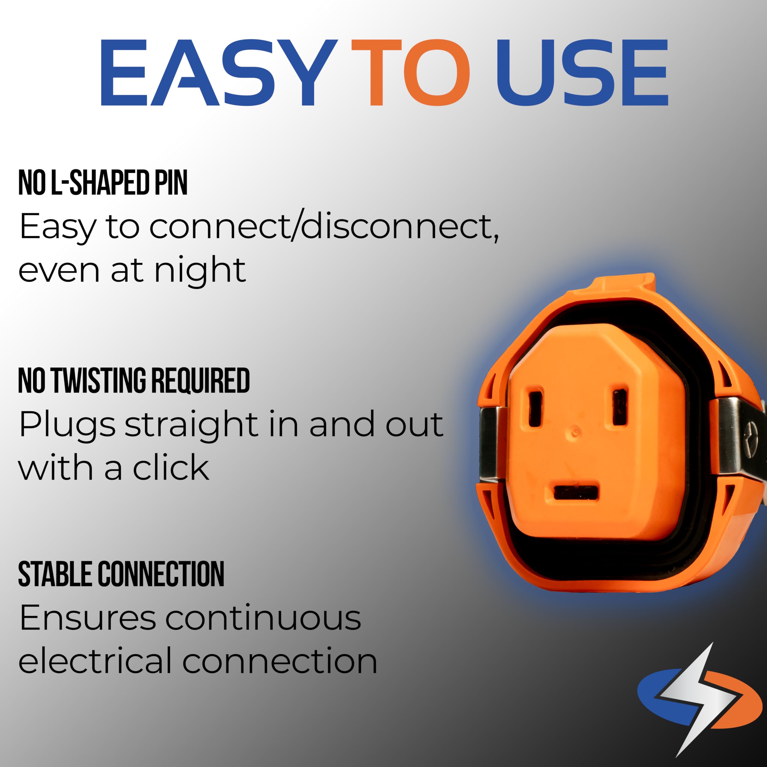 30 Amp Smart Plug Female Connector - Waterproof RV & Marine Power Adapter for Boats, Campers, Travel Trailers | Heavy Duty Electrical Outlet with Weatherproof Cover | Perfect for Outdoor Camping, Boating & RV Trips