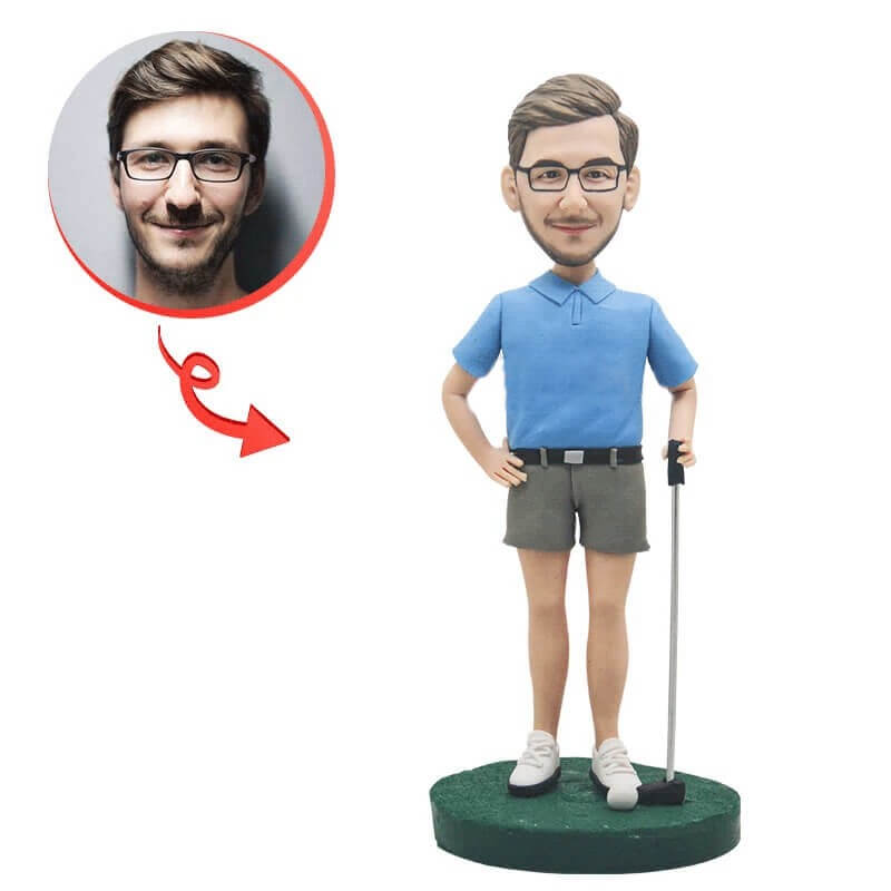 Custom Men's Golfer Bobblehead Figurine - Personalized Golf Lover Gift - Perfect for Office Desk Decor, Birthday Present & Golf Tournament Souvenirs