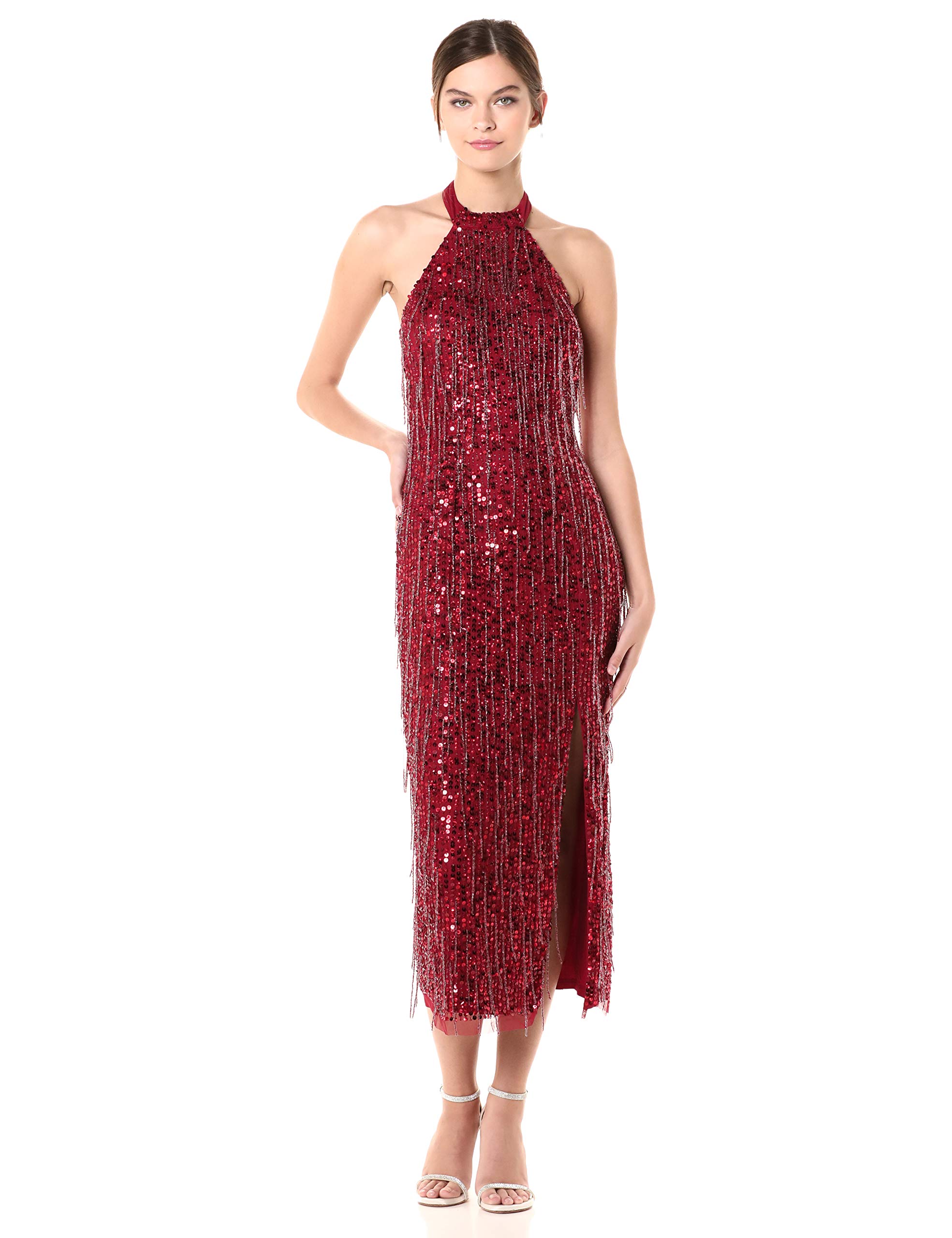 Adrianna Papell Women's Beaded Halter Ballet Dress - Elegant Formal Gown for Evening Parties, Weddings & Special Occasions