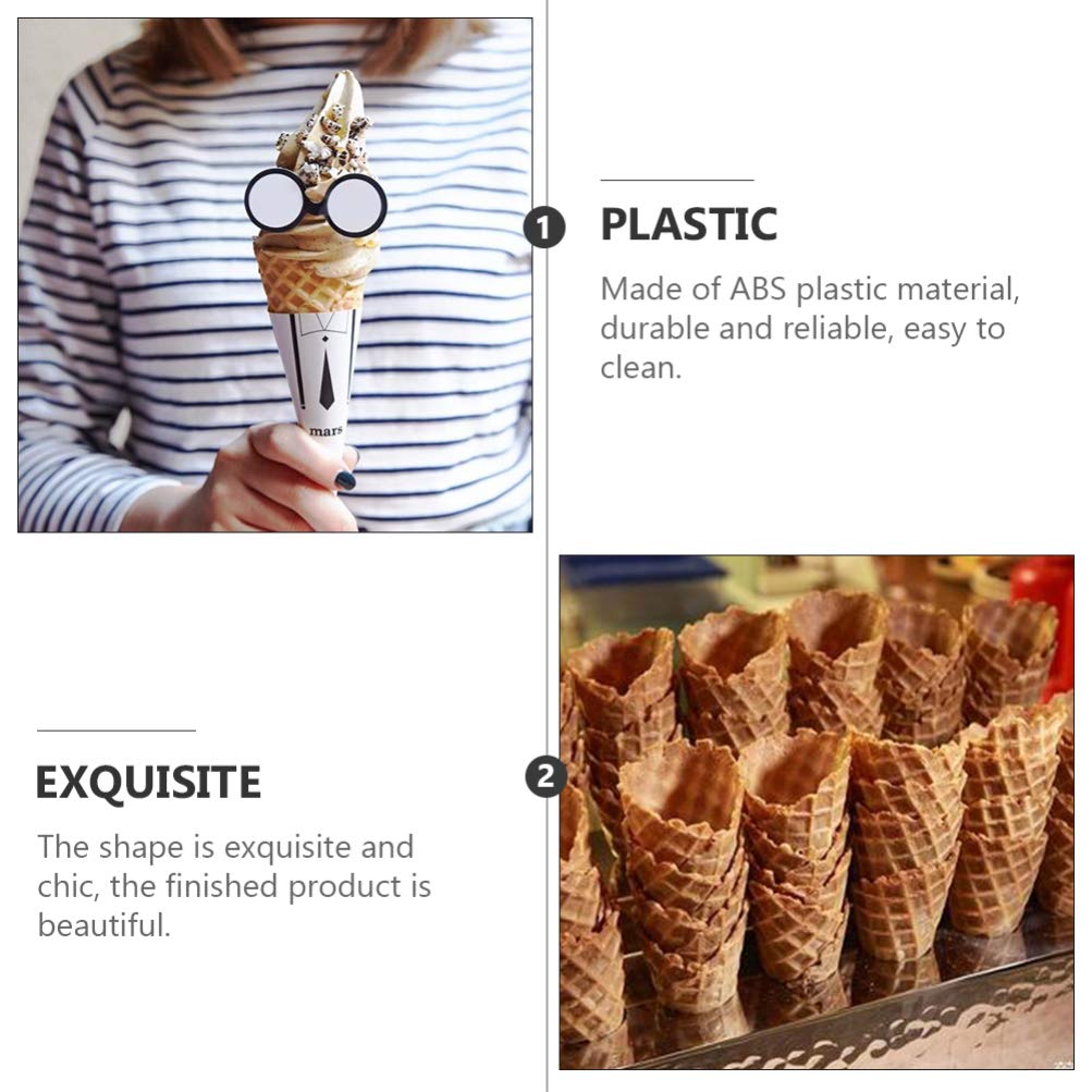 Hemoton Ice Cream Waffle Cone Maker - Wooden Krumkake Cone Roller for Homemade Pastry, Waffle Cakes & Desserts - Perfect Kitchen Baking Tool for Parties, Ice Cream Shops & Home Cooking