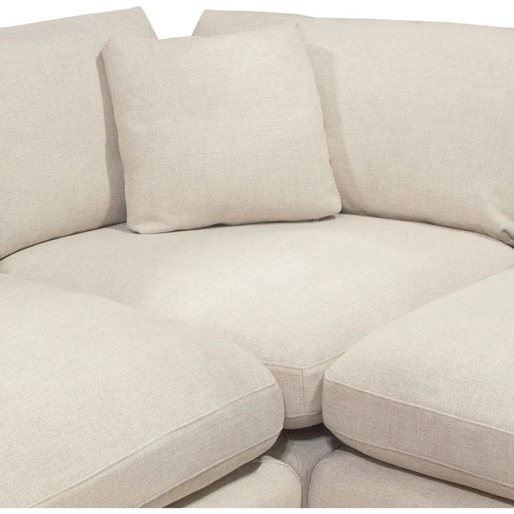 3-Piece Cream Fabric Corner Sectional Sofa Set - Modern L-Shaped Couch for Living Room, Family Room & Small Spaces