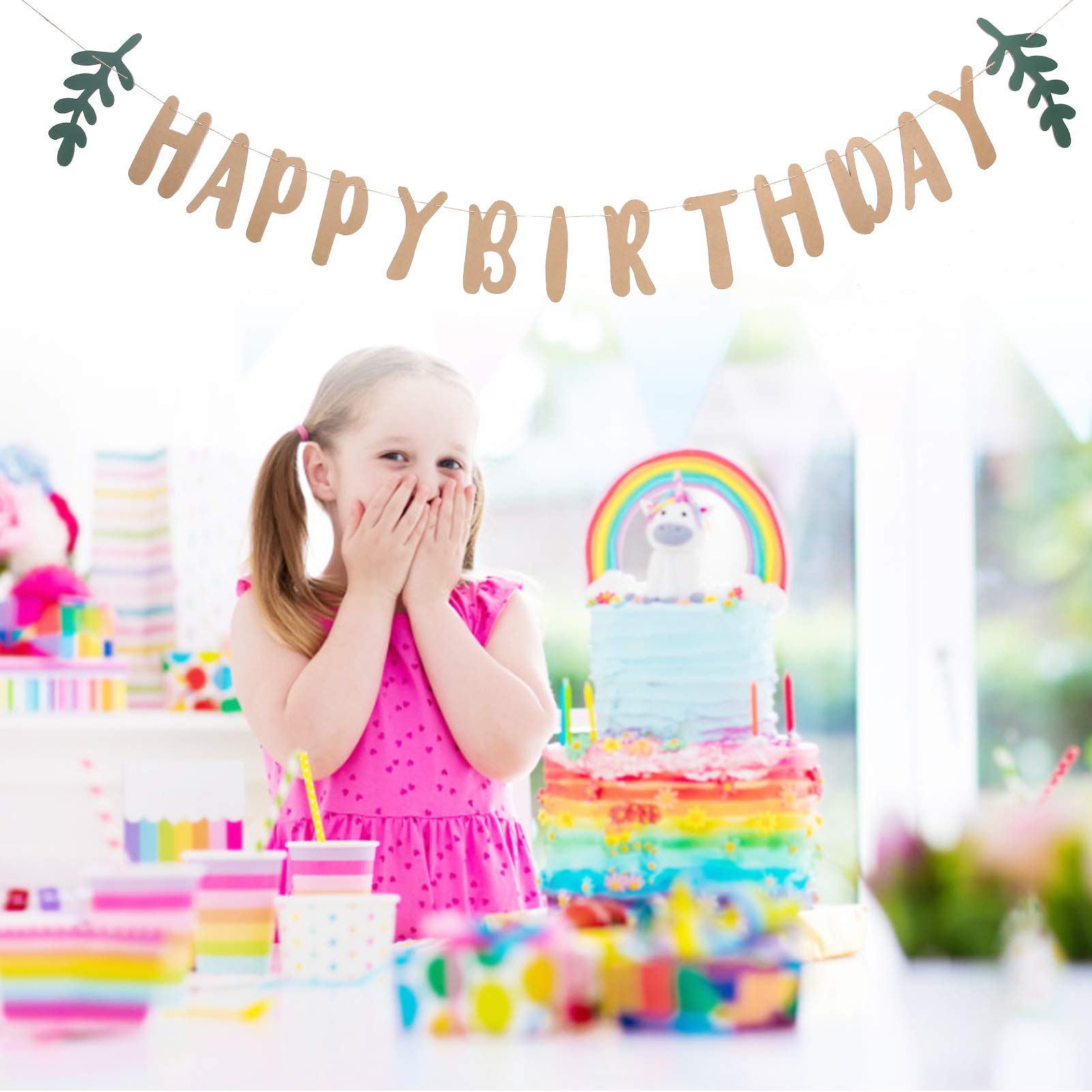 Happy Birthday Banner & Party Background Decorations - SEO Optimized Birthday Letters Banner for Windows, Walls, and Indoor/Outdoor Party Supplies