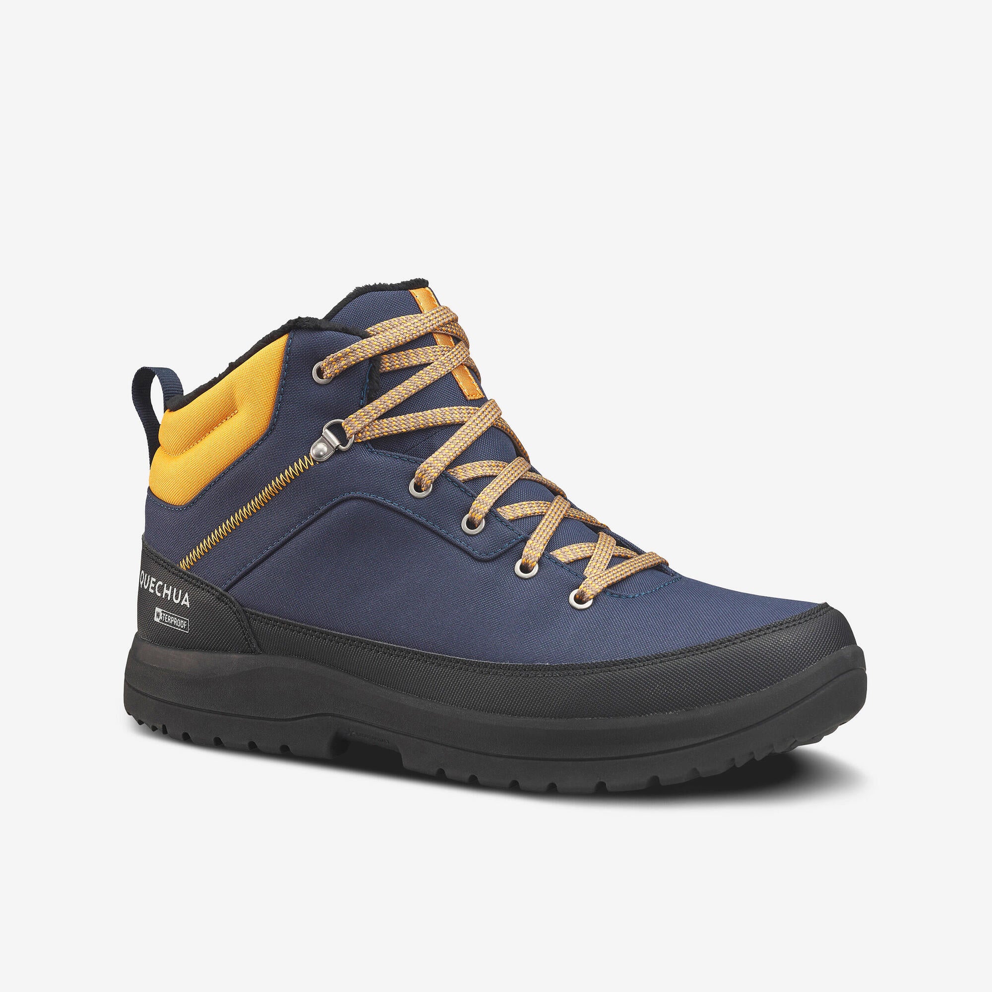 Quechua SH100 Mid Height Waterproof Hiking Boots for Men - Warm Winter Trekking Shoes for Outdoor Adventures & Mountain Climbing