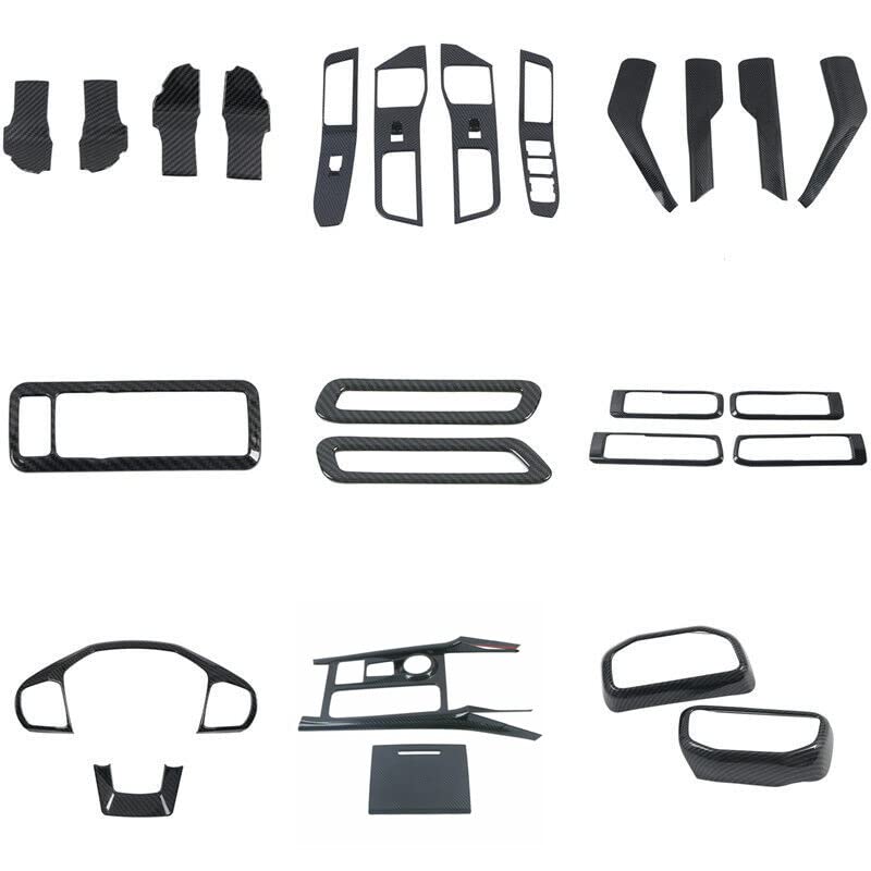Carbon Fiber Interior Trim Kit for 2020-2023 Ford Explorer LHD - 25pcs Black Car Accessories | Upgrade Your SUV's Cabin Style for Daily Driving & Road Trips