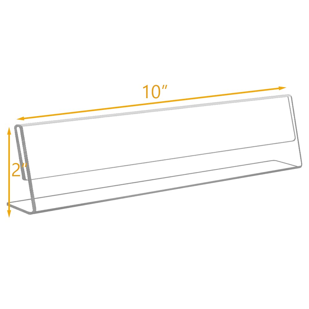 12 Pack Clear Acrylic Office Name Plates - 10