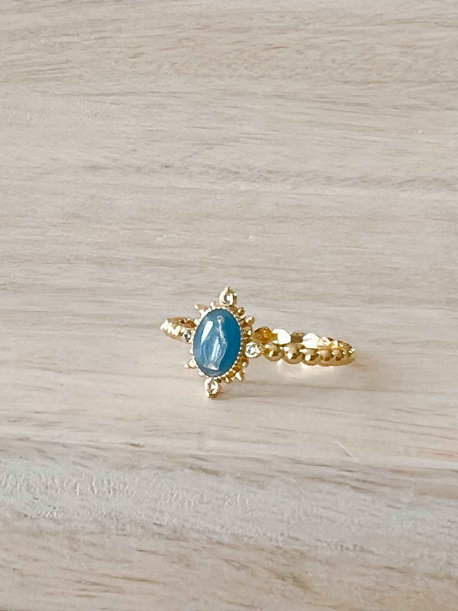 Lady Lourdes Ring - Elegant French Blue Cubic Zirconia Silver Ring for Women | Perfect for Weddings, Anniversaries & Special Occasions
