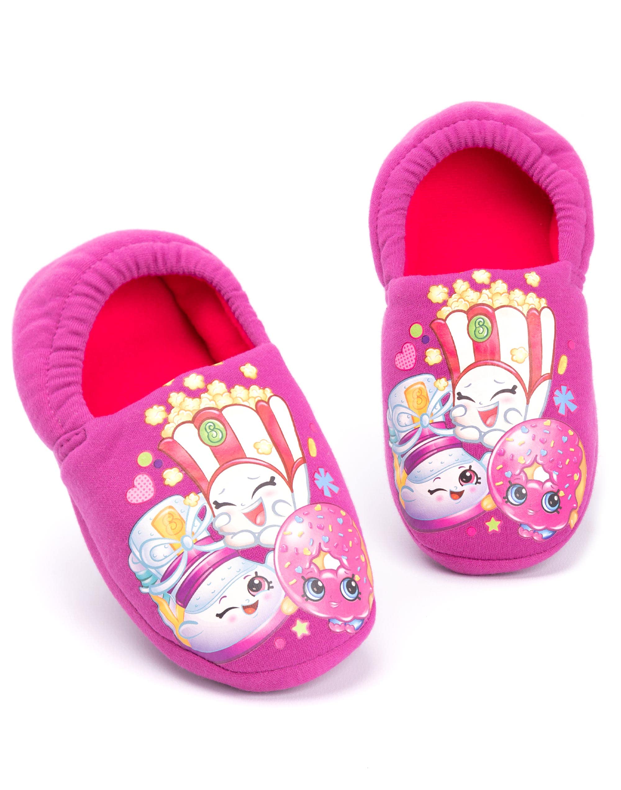 Shopkins Purple & Pink Girls' Slippers - Kids Sizes 6-2 (US 11.5 Little Kid) | Novelty Character Gift for Birthday & Sleepovers