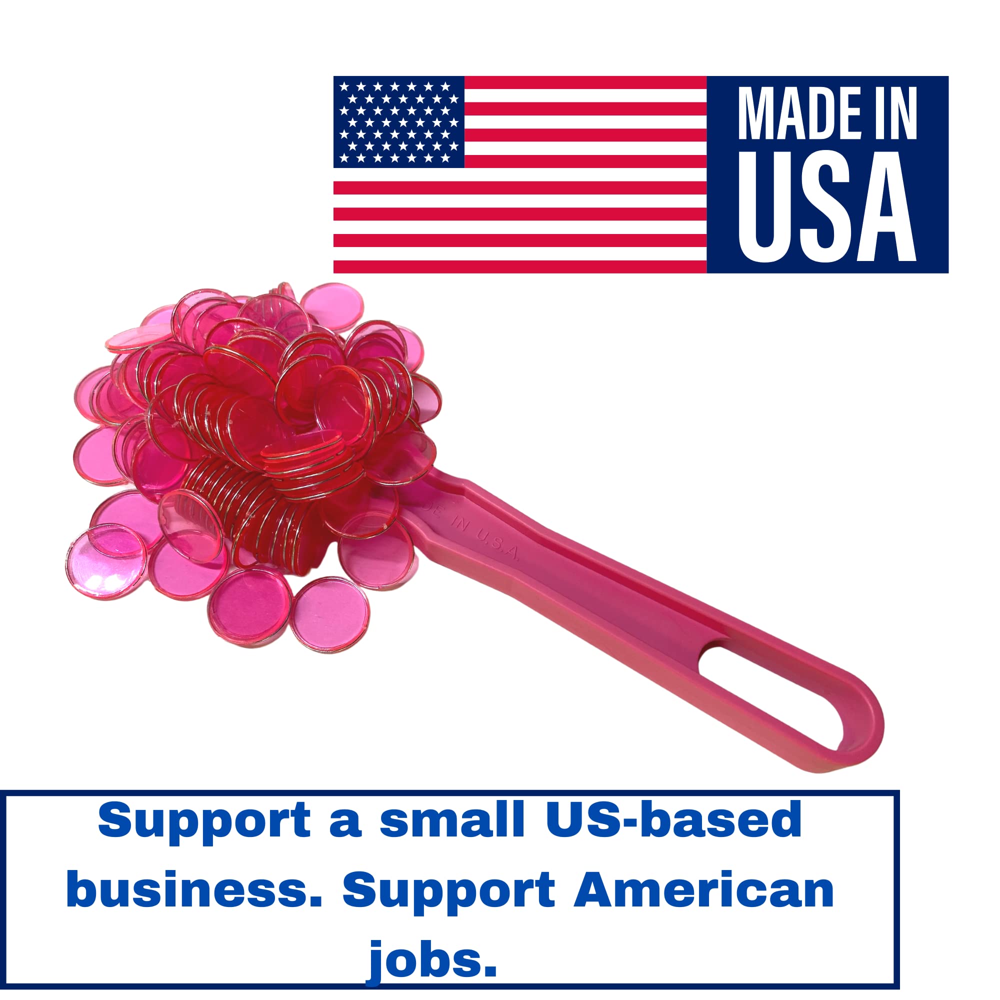 MR CHIPS USA-Made Magnetic Bingo Wand with 100 Red Chips - Perfect for Bingo Games, Classroom Activities & Family Game Nights
