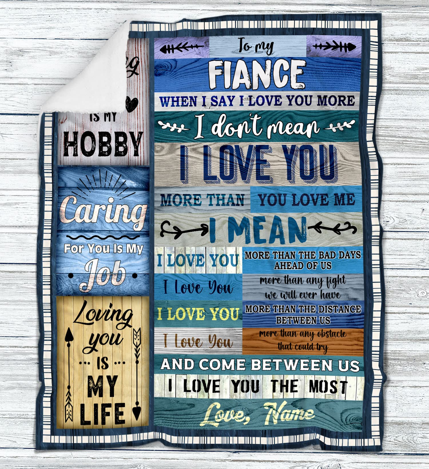 Custom Personalized 'To My Fiance' Blanket - Romantic Couples Gift for Valentine's Day, Engagement & Wedding - Soft Throw Blanket for Newlyweds - Perfect Anniversary Gift for Him/Her - Cozy Home Decor for Couples Snuggling