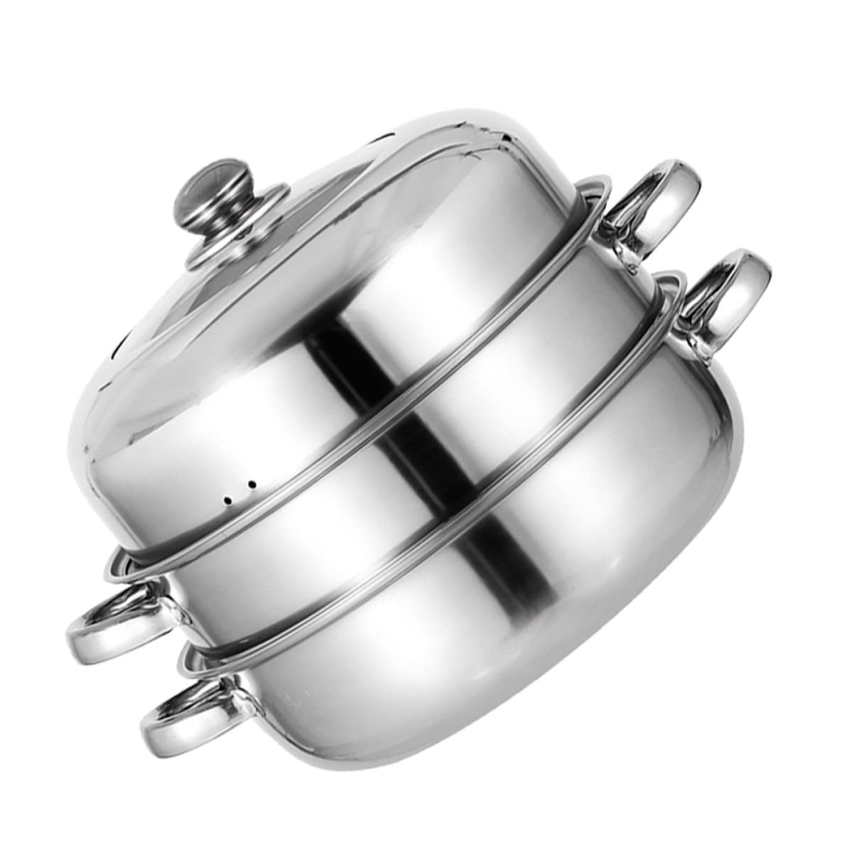 1Pc Stackable Stainless Steel Dumpling Steamer Basket - Multi-Layer Vegetable Soup Pot Insert for Induction Cooktop, Everyday Multifunctional Cookware - Perfect for Steaming Dumplings, Vegetables & More in Saucepan