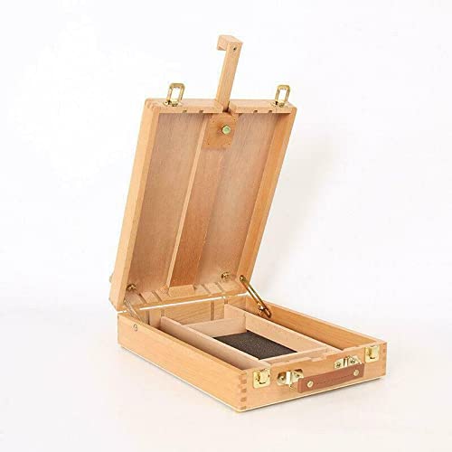 Portable Wooden French Tripod Easel - Folding Sketch Table Box for Artists | Durable & Lightweight Painting Easel for Canvases | Perfect for Studio, Outdoor & Classroom Use