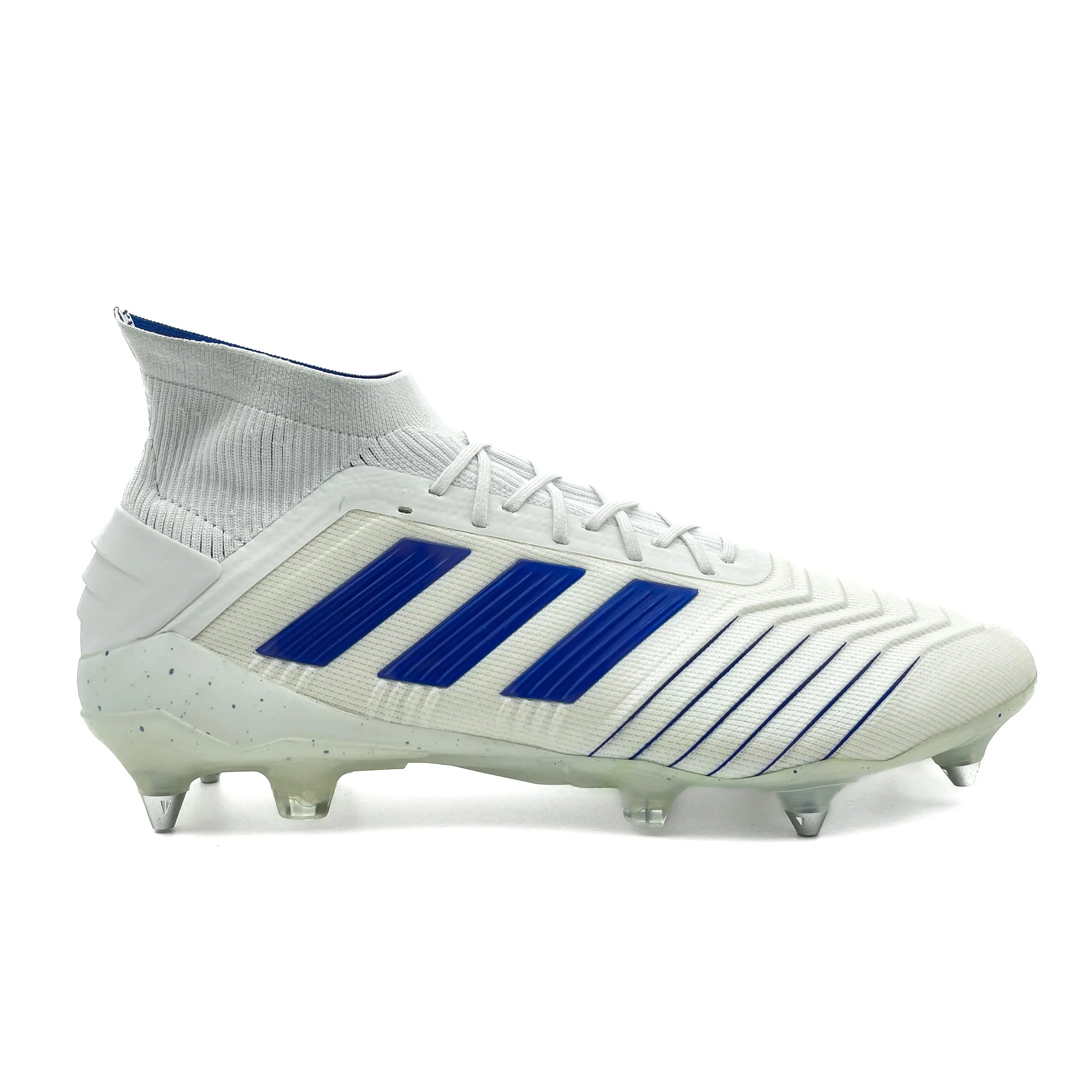 Adidas Predator 19.1 Firm Ground Soccer Cleats - White & Blue Football Shoes for Men | Perfect for Outdoor Matches & Training Sessions