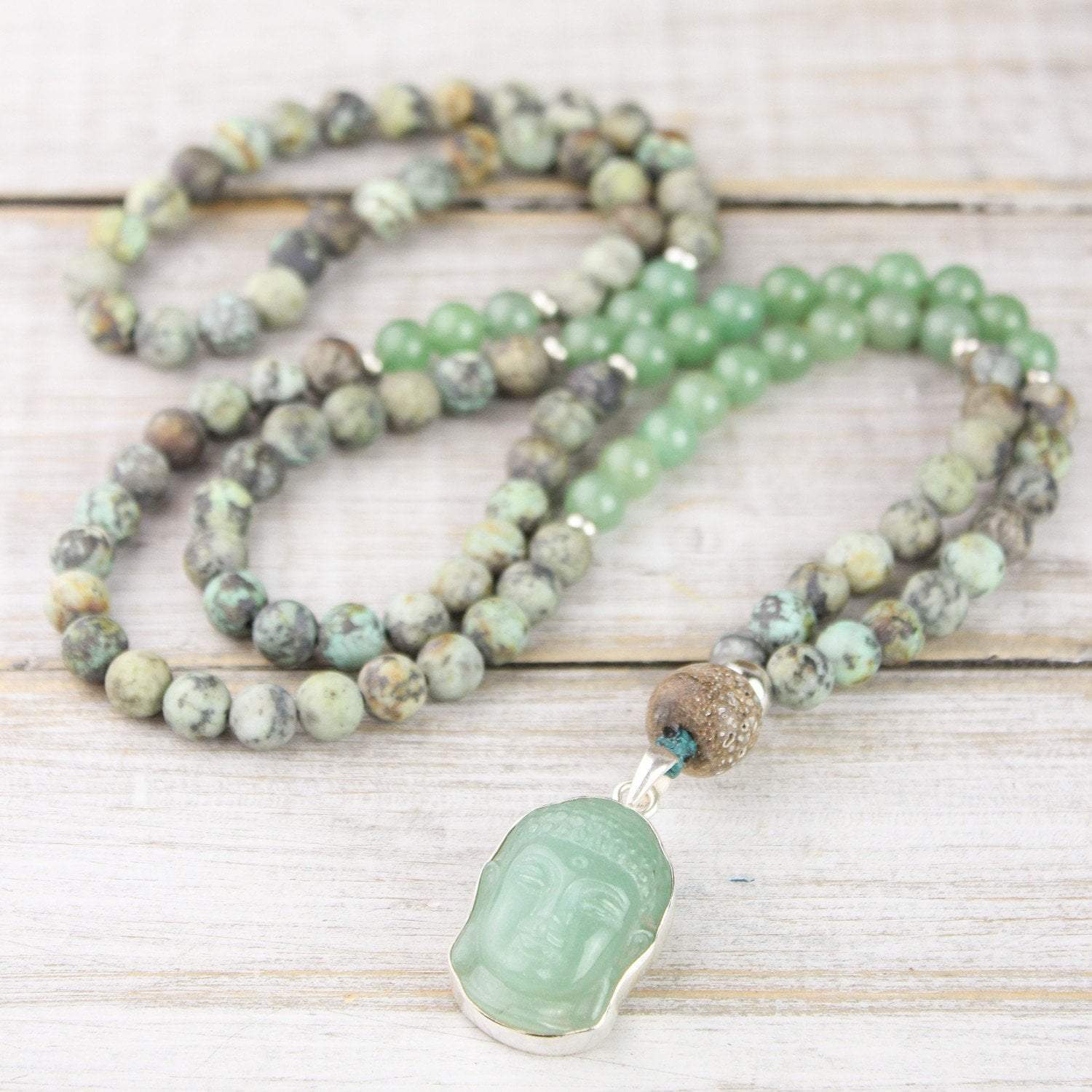 Blissful Inspiration Mala Necklace - Buddhist Prayer Beads for Meditation, Yoga & Mindfulness | Handmade Gemstone Jewelry for Spiritual Healing & Positive Energy