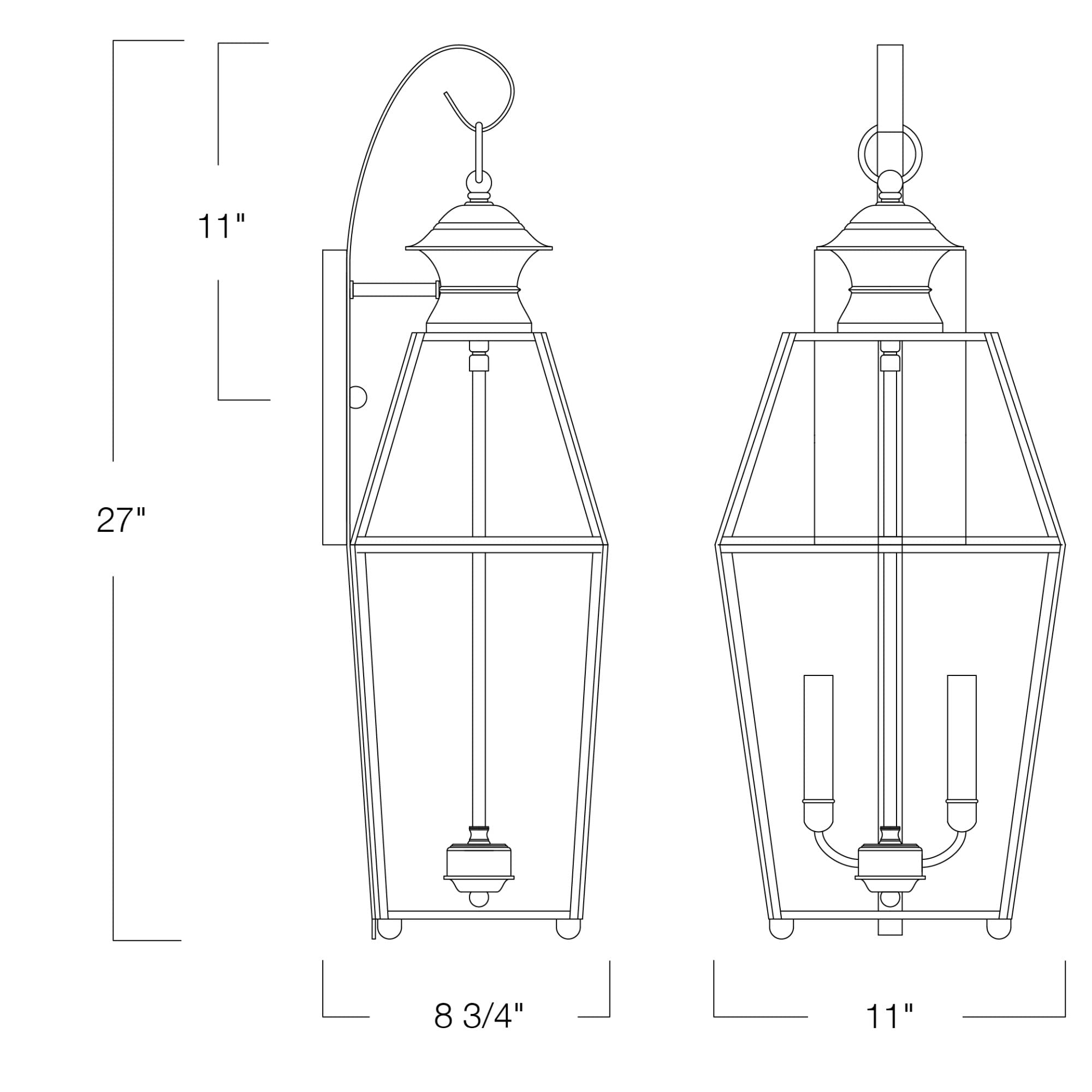 Olde Colony Black Outdoor Wall Sconce with Belved Glass - Waterproof Exterior Lighting for Porch, Patio, Garden, and Entryway