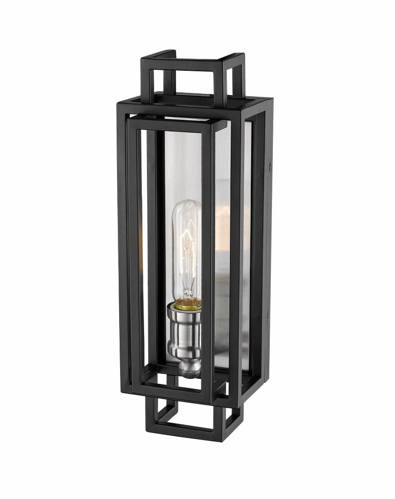 Z-Lite 454-1S-BRZ-OBR Titania 1-Light Wall Sconce, 100W Bronze & Olde Brass Finish - Perfect for Bedroom, Hallway, and Entryway Lighting