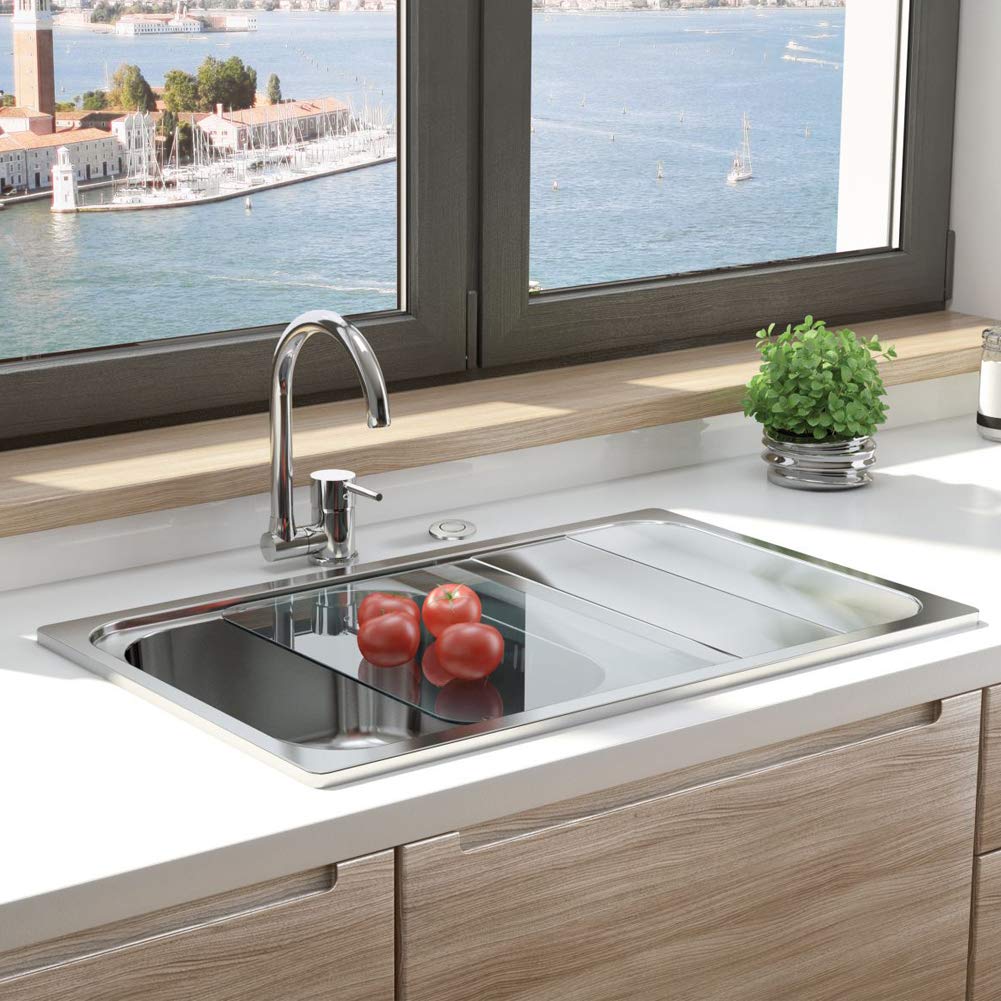 CLEESINK Garbage Disposal Air Switch Kit - Brushed Nickel Stainless Steel Sink Top On/Off Push Button with Alloy Power Module - Perfect for Kitchen Waste Disposer Replacement & Food Waste Disposal Systems (Ideal for Home Kitchen Renovation & Garbage Disposal Upgrades)