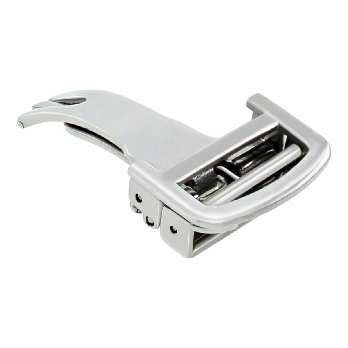 16mm Deployment Clasp Watch Band Buckle for Omega Seamaster Leather Strap - Premium Shiny Stainless Steel Replacement Buckle - Perfect for Dress Watches & Formal Occasions