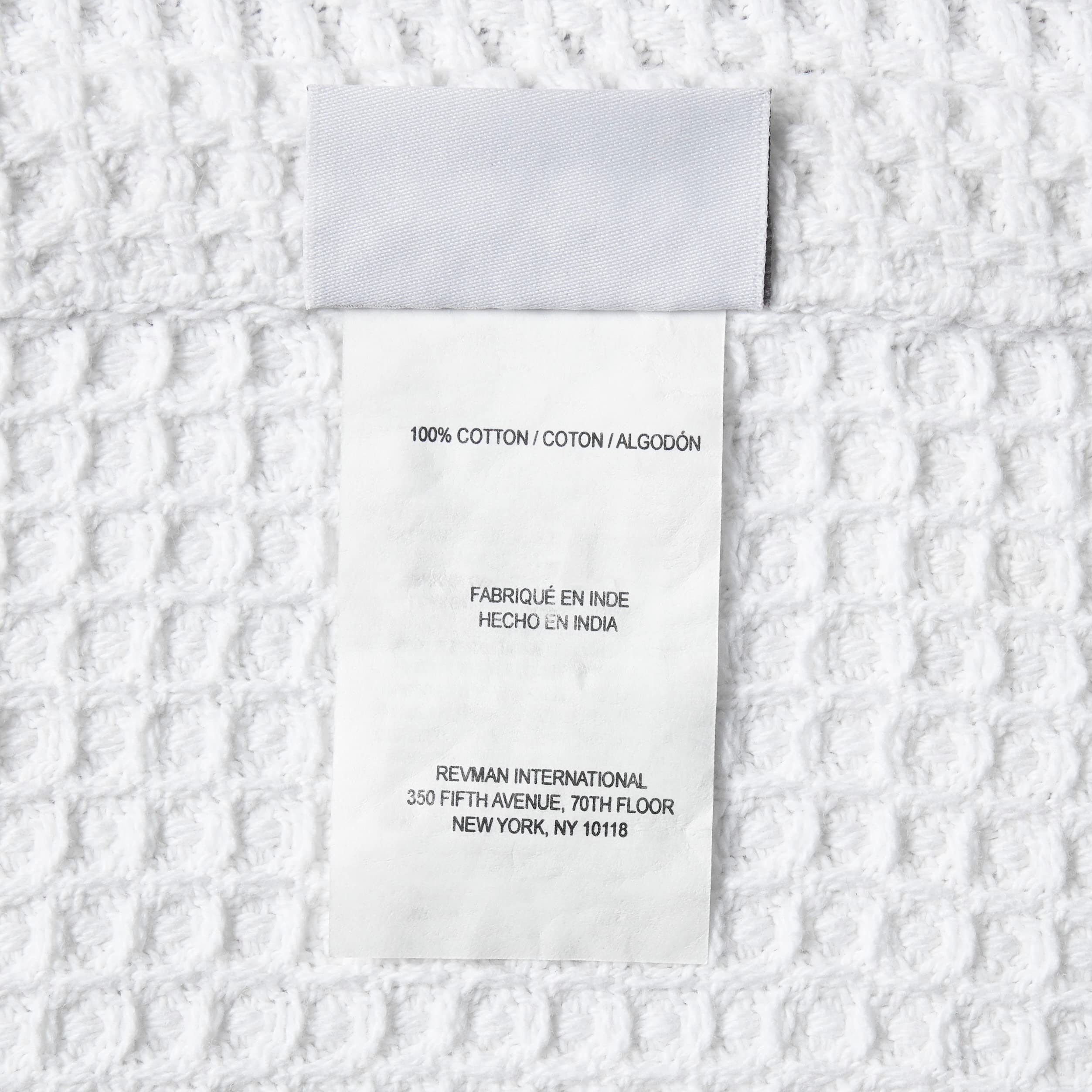 Vera Wang Queen Blanket - Luxury 100% Cotton Waffle Weave Bedding Set | Ultra Soft & Breathable | Perfect for Master Bedroom, Guest Room & Cozy Home Decor (White, Queen Size)