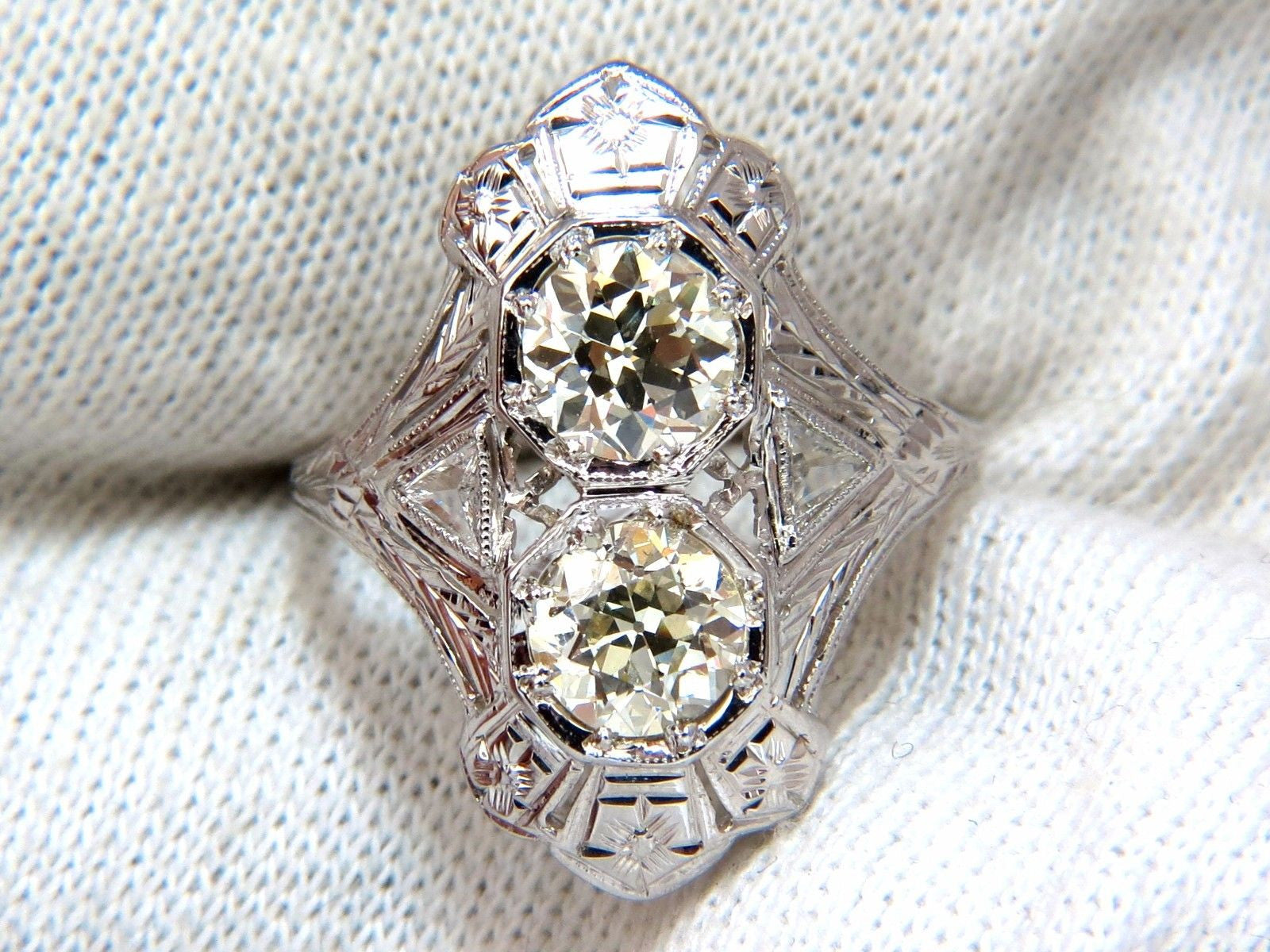 Antique 2.20ct Old Mine Round Natural Diamond Ring in 18K Gold - Perfect for Vintage Weddings, Anniversary Gifts & Heirloom Jewelry