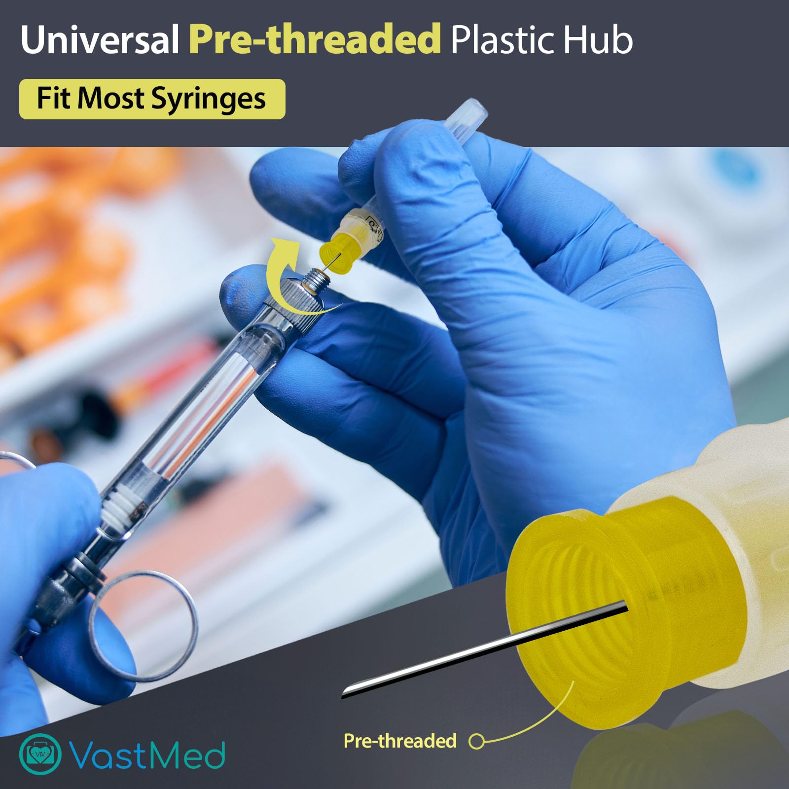 100PCs Dental Grade Plastic Hub Needles 27G Long - Disposable Self-Threading Blunt Tip Needles for Dental Procedures, Anesthesia & Medical Use | JEVOLVE Professional Dental Supplies