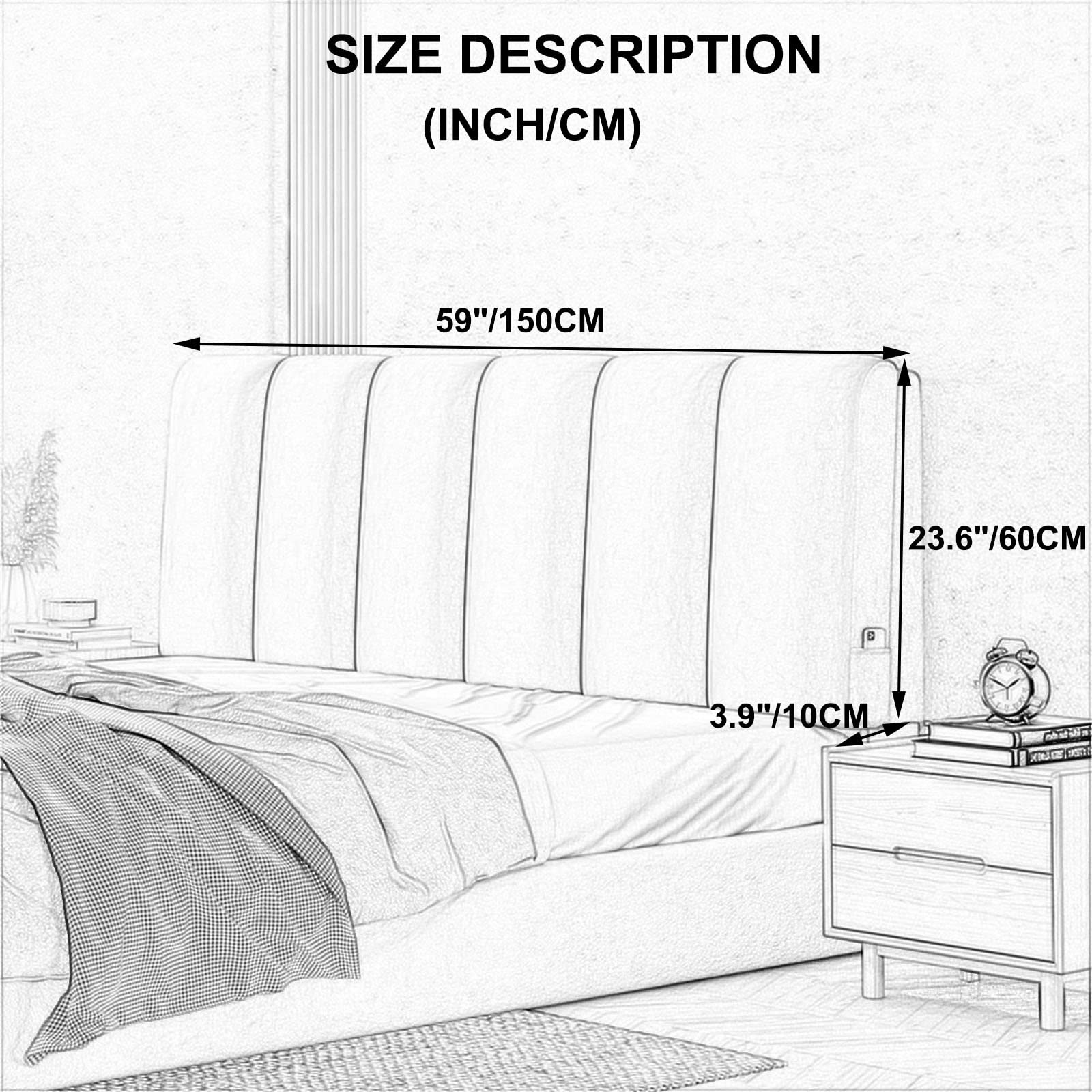 Soft Wedge Pillow Headboard Cushion - Lumbar Support Backrest for Daybed, Bunk Bed & Reading - Removable Full/Queen Size (59