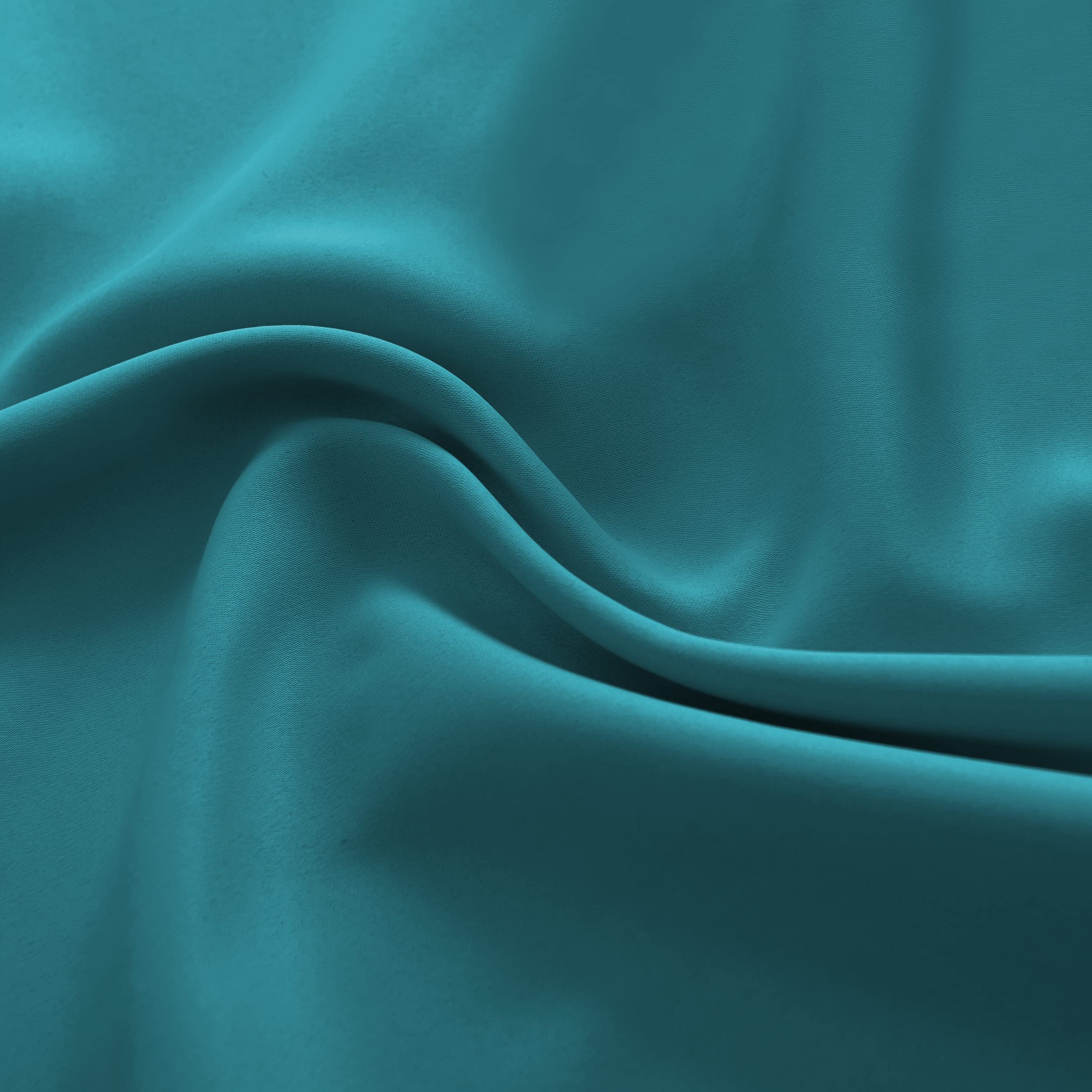 DONREN Teal Window Valances - 42x18 Inch Kitchen Curtain Panels with Rod Pocket (Set of 2) - Perfect for Small Windows, Bathroom & Living Room Decor