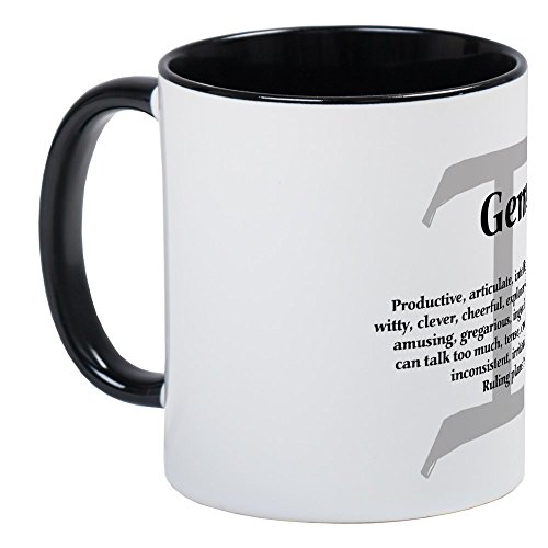 White/Black Inside - Gemini Coffee Mug / Cup 11Oz