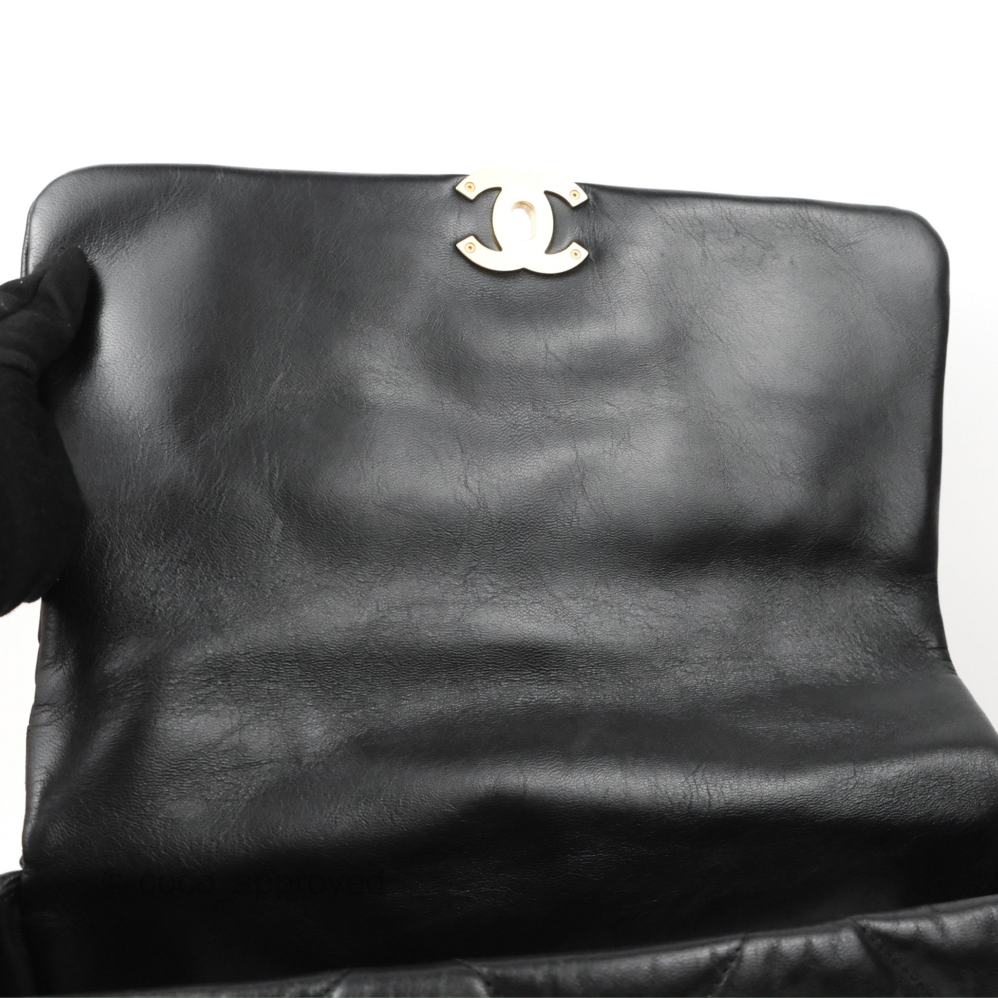 Chanel 19 Maxi Flap Bag Black Goatskin Leather with Mixed Metal Hardware - Luxury Designer Handbag for Women, Perfect for Evening Events & Special Occasions