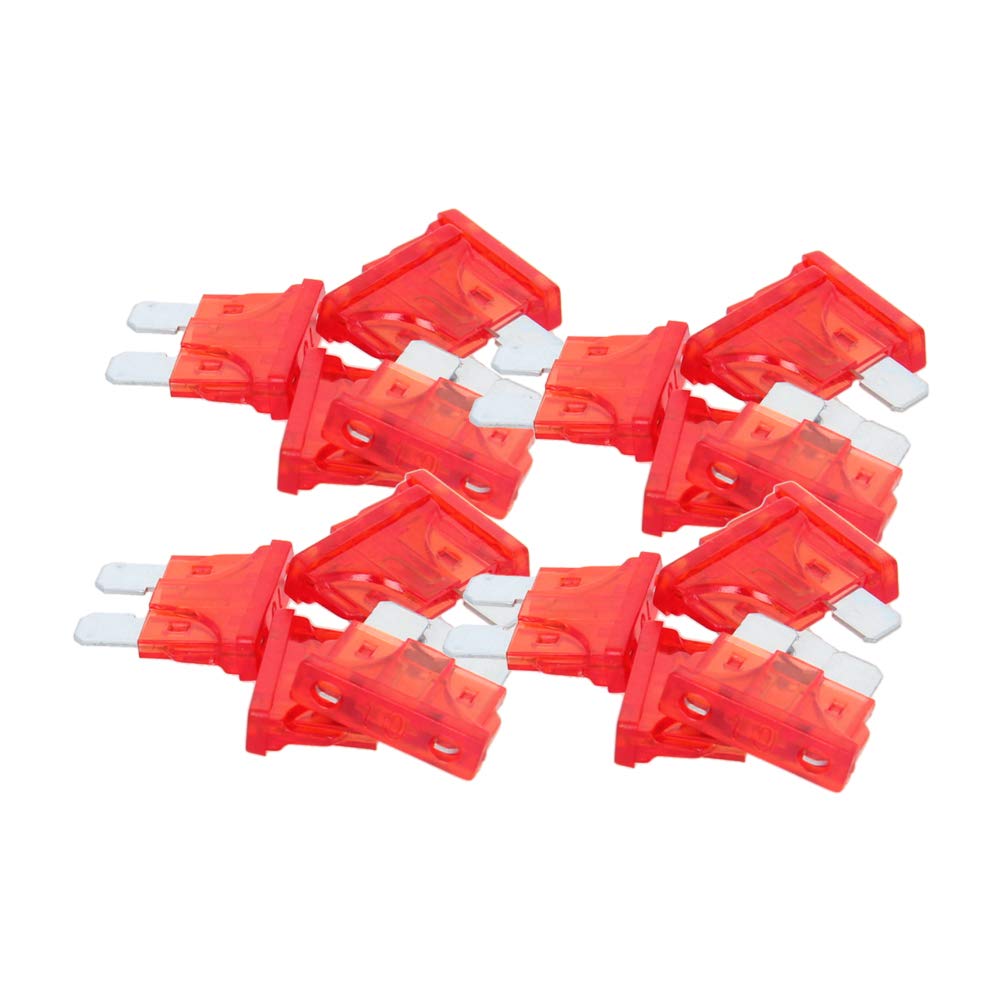 Fielect 50Pcs Car Blade Fuses Assortment Kit - 10A Automotive Fuses for Car, SUV, RV, Truck & Boat - Replacement Fuses for Electrical Systems - Perfect for Road Trips & Emergency Repairs