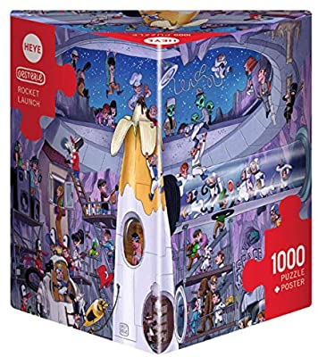 Heye 1000 Piece Triangle Shaped Jigsaw Puzzle - Rocket Launch Space Exploration Puzzle for Adults & Teens - Perfect for Family Game Night & STEM Education