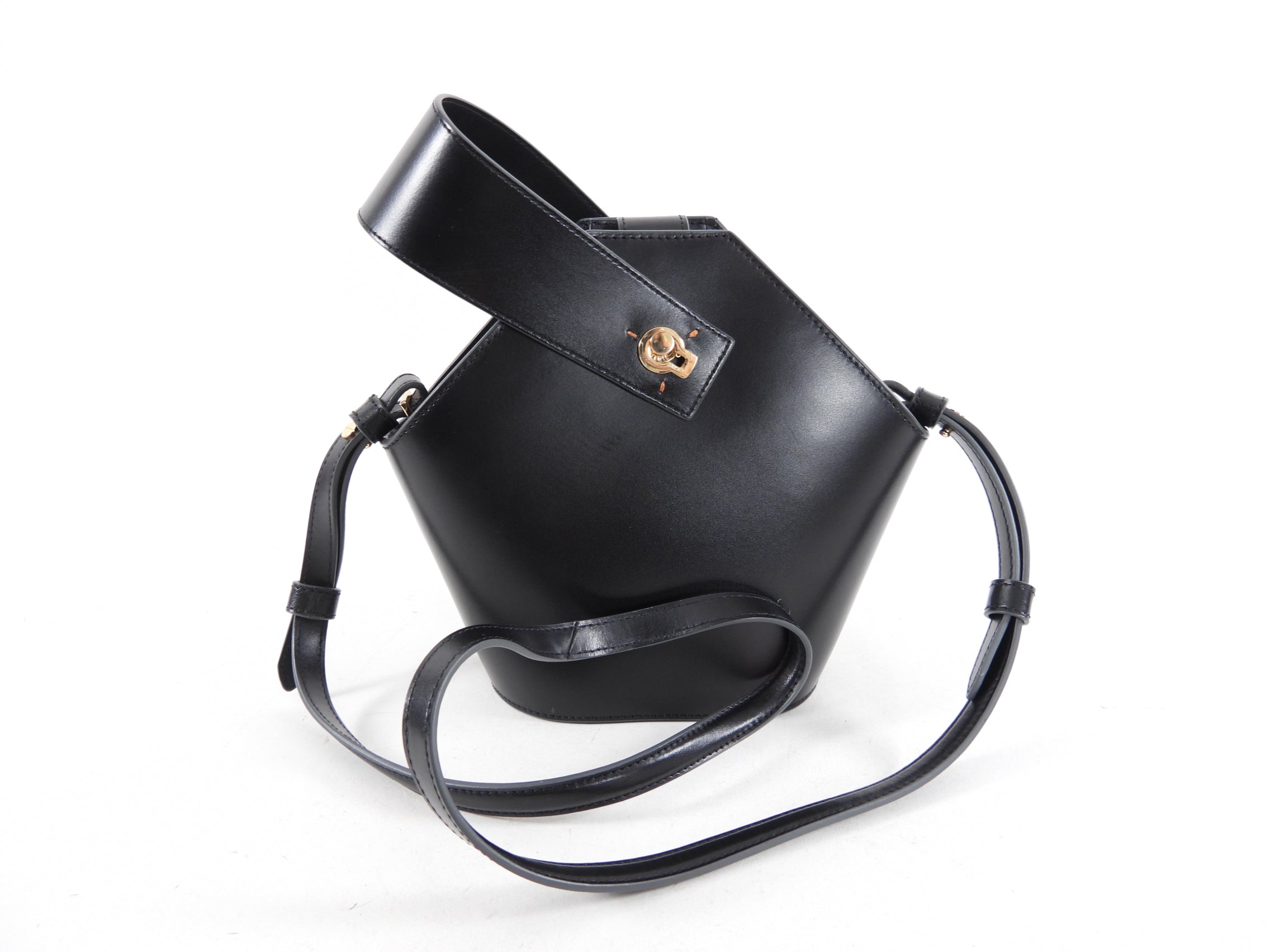 Danse Lente Johnny Black Leather Shoulder Bag for Women - Stylish Crossbody Purse for Work, Travel & Everyday Use