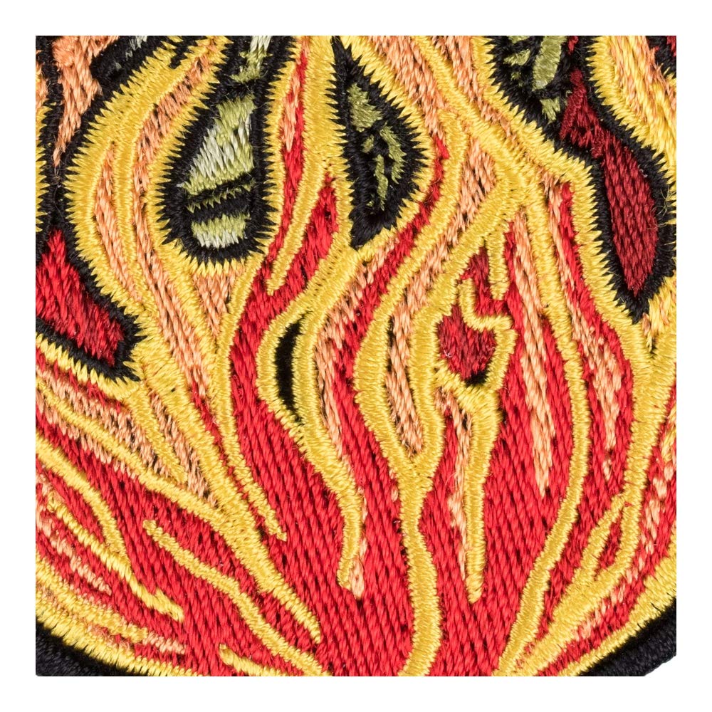 Cobra Head Flames Iron On Patches for Clothing & Jeans - 3.75x5 Inch Medium DIY Sew On Embroidered Patch for Jackets, Bags & Hats - Wild Animal Decorative Patches for Bikers, Rock Fans & Fashion Enthusiasts