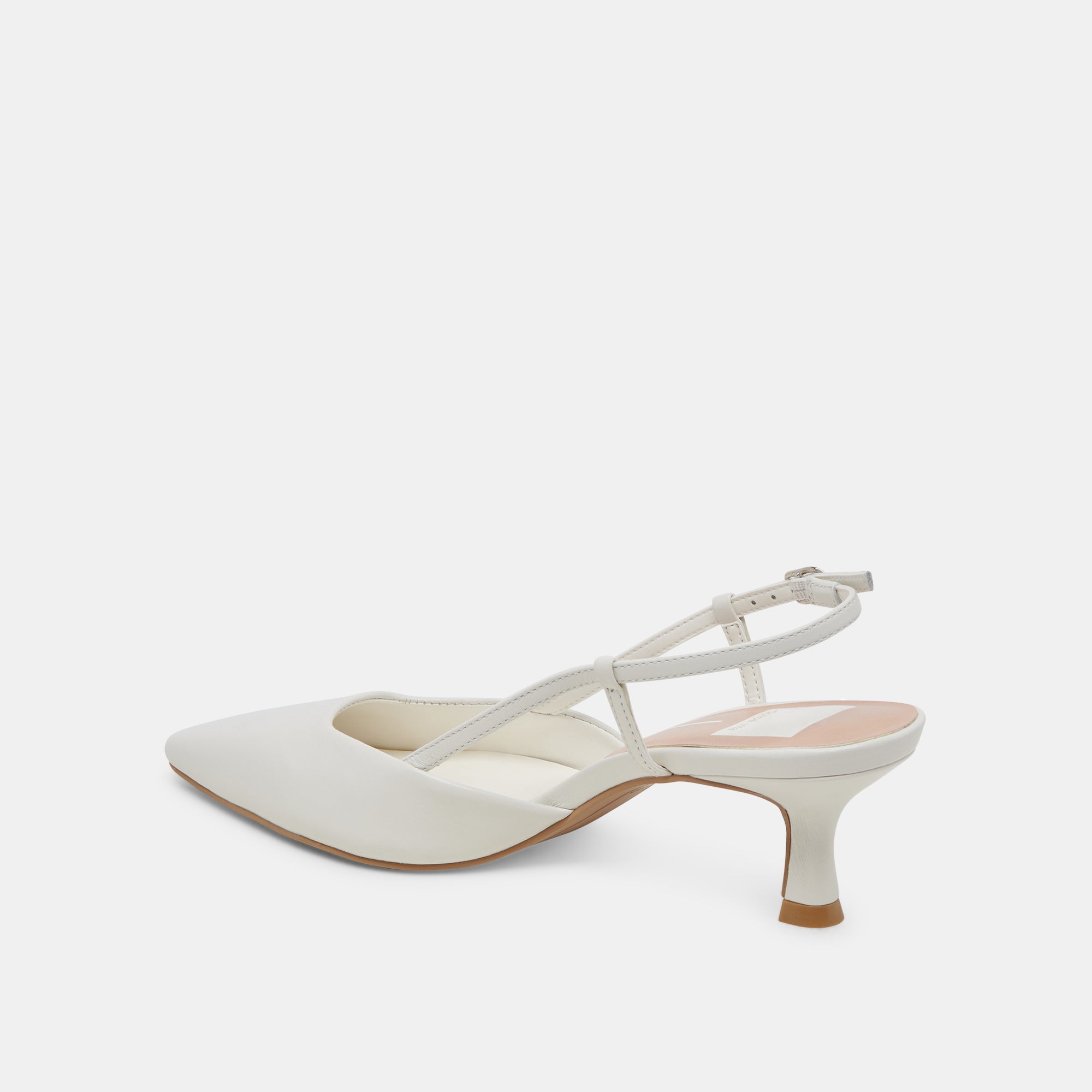 ODELA Women's White Leather Heels - Elegant High Heel Pumps for Office, Party & Wedding - Comfortable Dress Shoes for Women