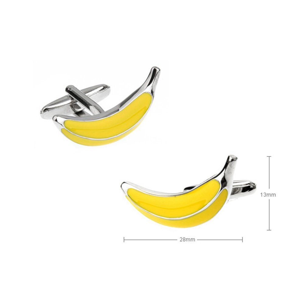 Stylish 3D Banana Cufflinks - Unique Fruit Shaped Cuff Links for Men - Perfect for Weddings, Business Meetings & Banana Lovers