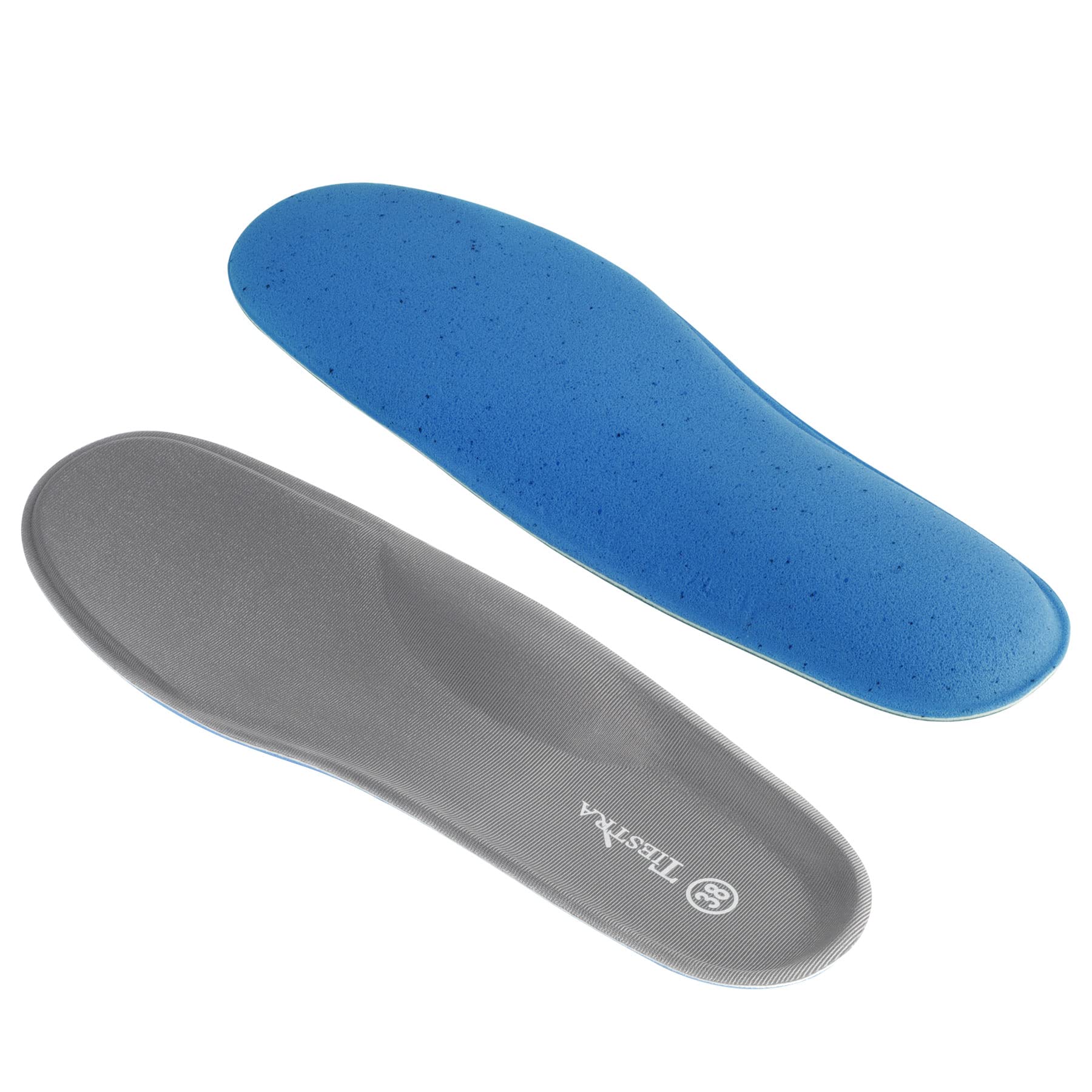 TIESTRA Arch Support Insoles for Women - Plantar Fasciitis Relief, Memory Foam Orthotic Cushion for Boots, Running & Walking Shoes - US Size 6 (37EU) - Grey | Perfect for Work, Exercise & Everyday Comfort