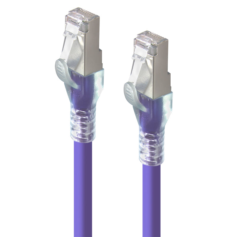 High-Speed Purple Shielded CAT6A LSZH Ethernet Cable - 10Gbps, 500MHz, for Gaming, Streaming & Office Networks (50ft)