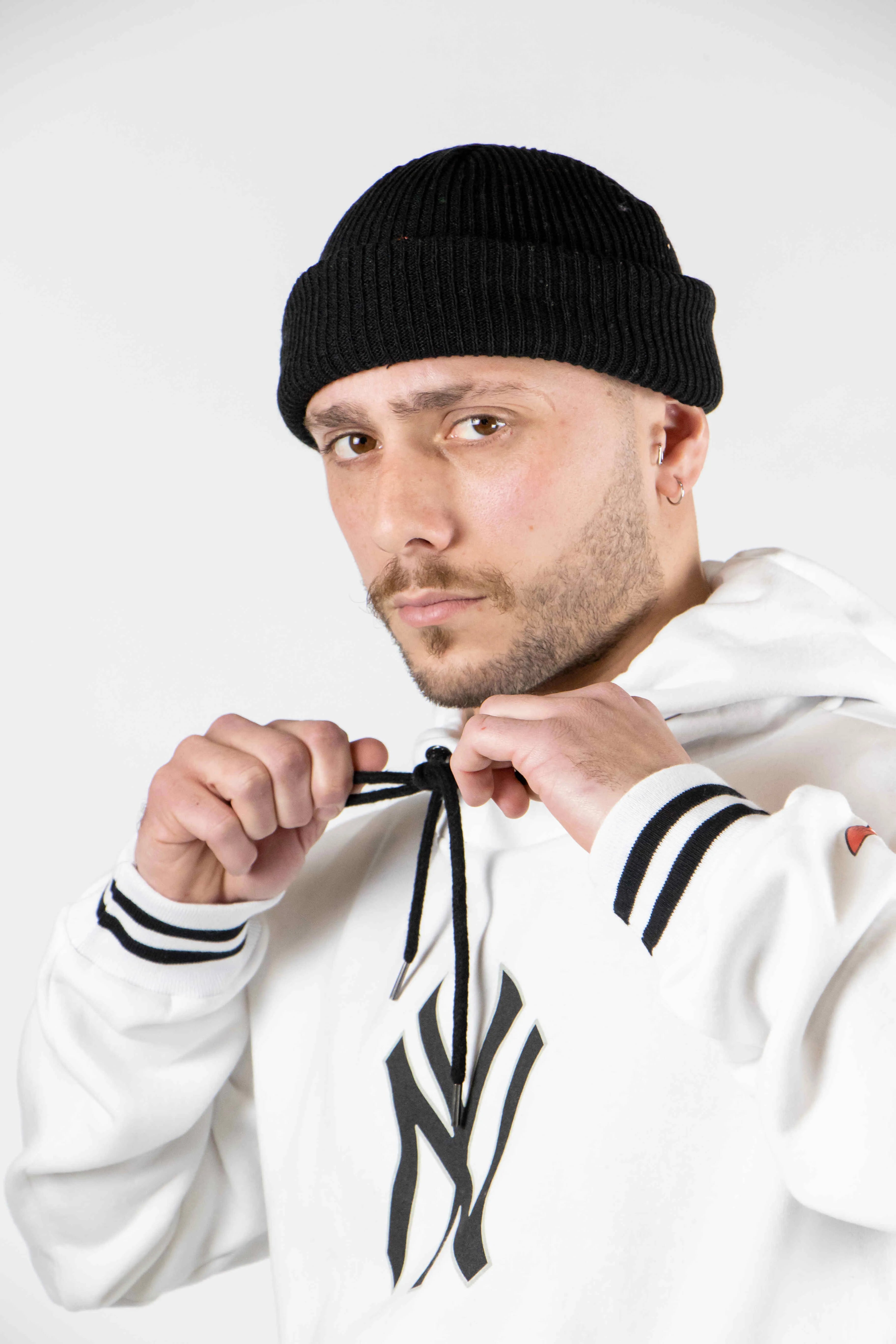 Ocn H Grid White Hoodie - Men's & Women's Casual Pullover Sweatshirt for Streetwear, Gym, and Lounge Wear