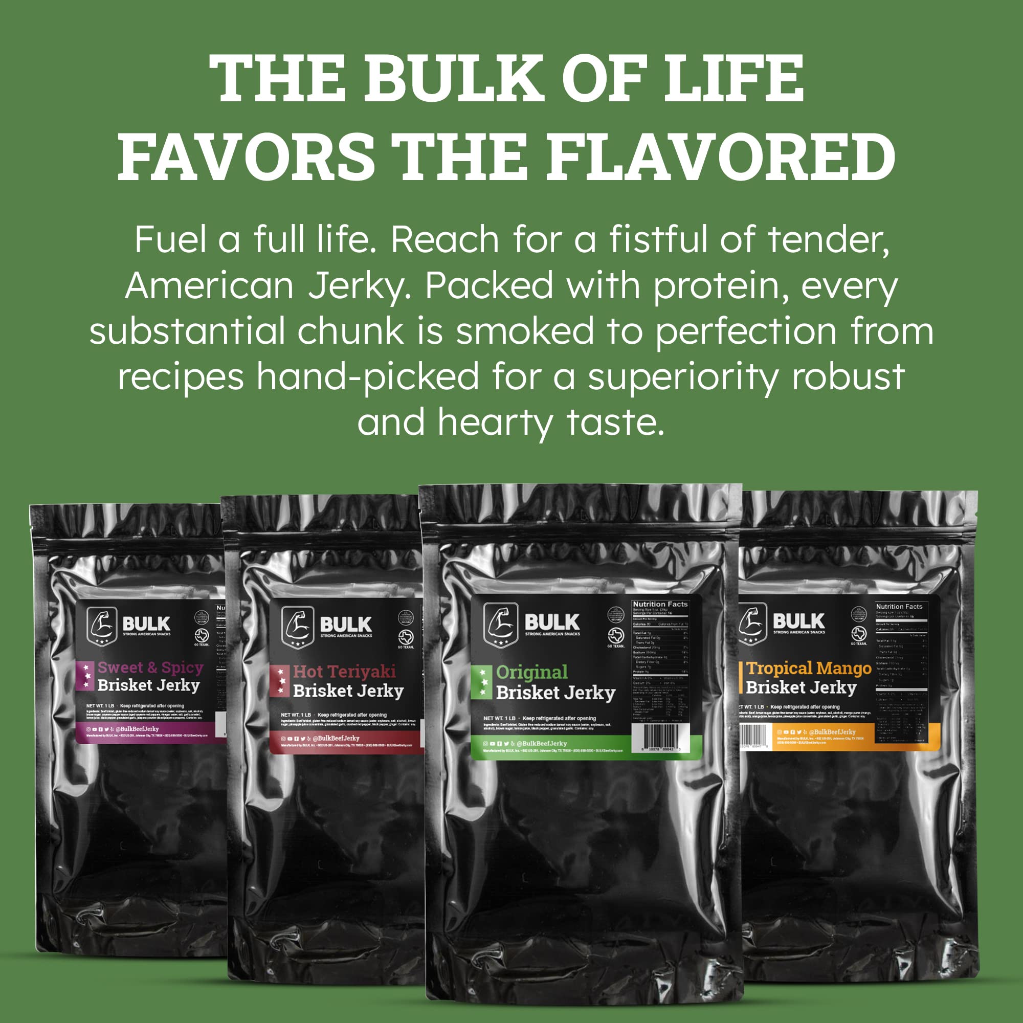 Premium Original Brisket Jerky - 5 Pound Bulk Pack | High Protein Beef Snack for Camping, Hiking & Road Trips | All-Natural Keto-Friendly Meat Treat