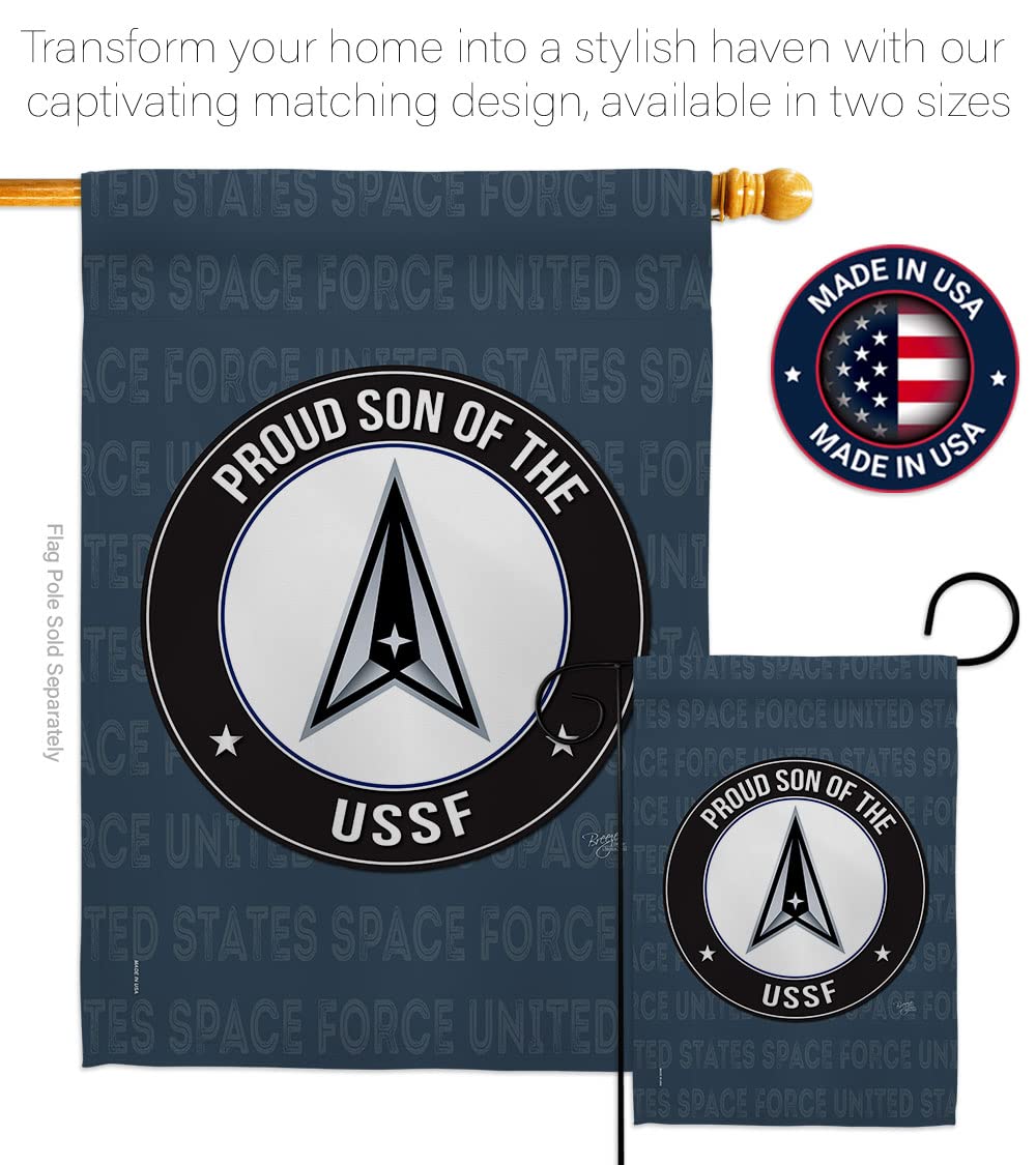 USSF Garden Flag Set with Stand - Military Decor for Yard & Home