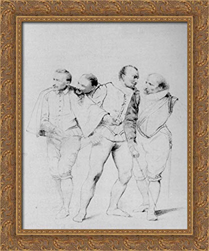 Paul Delaroche Pencil Study II 20x24 Gold Ornate Wood Framed Canvas Art - Perfect for Living Room, Bedroom & Office Decor