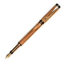 Premium Lanier Elite Fountain Pen with 24K Gold Plating & Zebrawood Body - Luxury Writing Instrument for Business Gifts, Collectors & Calligraphy Enthusiasts