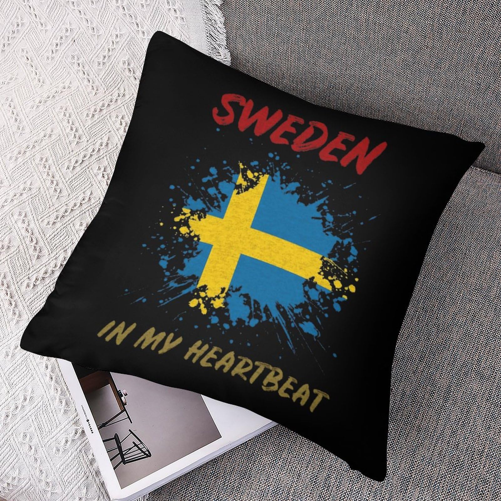 Sweden-Inspired Soft Polyester Pillow Covers - 12x12 Inch Smooth Cushion Cases for Sofa, Bed & Home Decor - Perfect for Living Room, Bedroom & Cozy Scandinavian Style